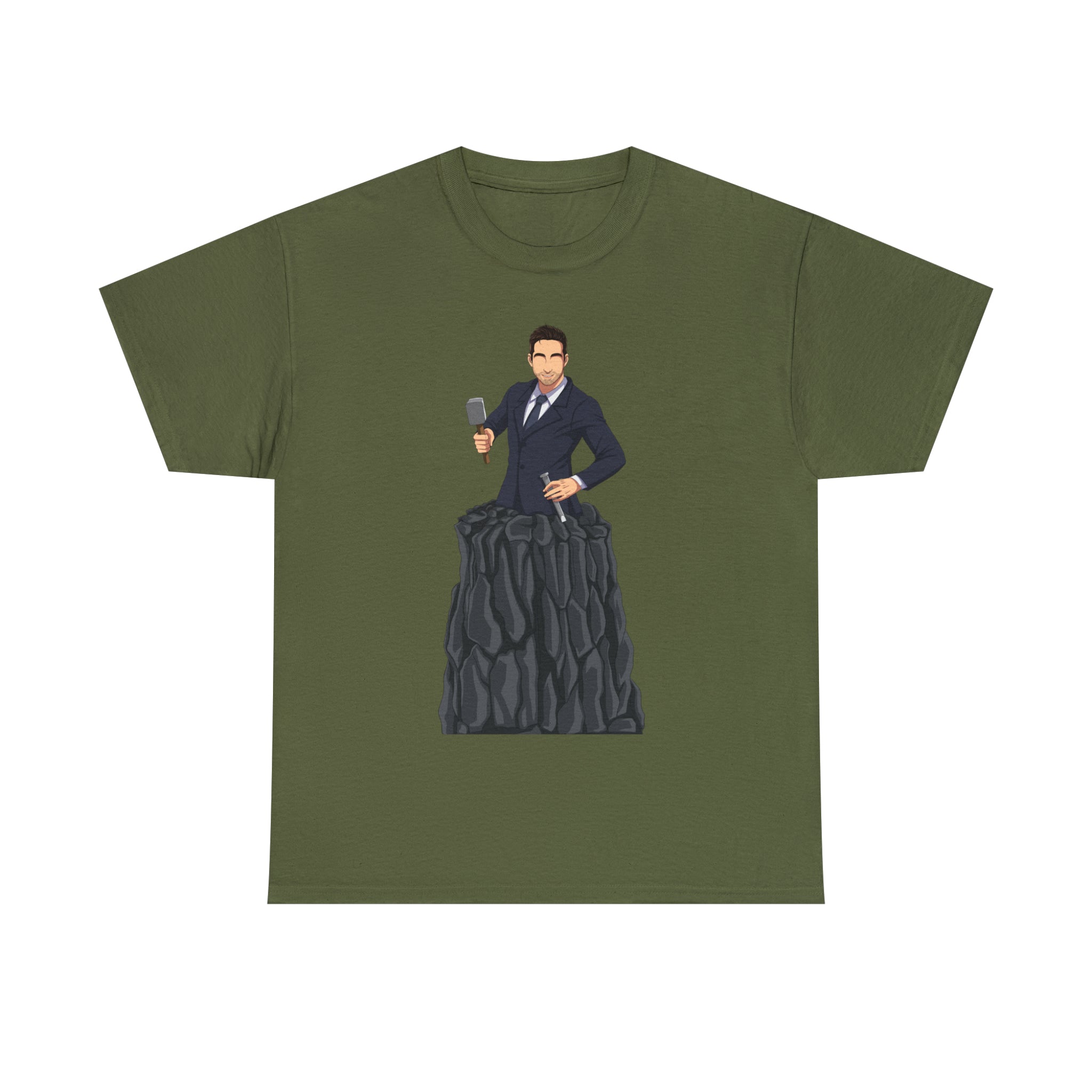 A person working hard to better his/herself - Heavy Cotton Self-Made T-shirt - Self-Made Man #3 - Breakthrough Collection
