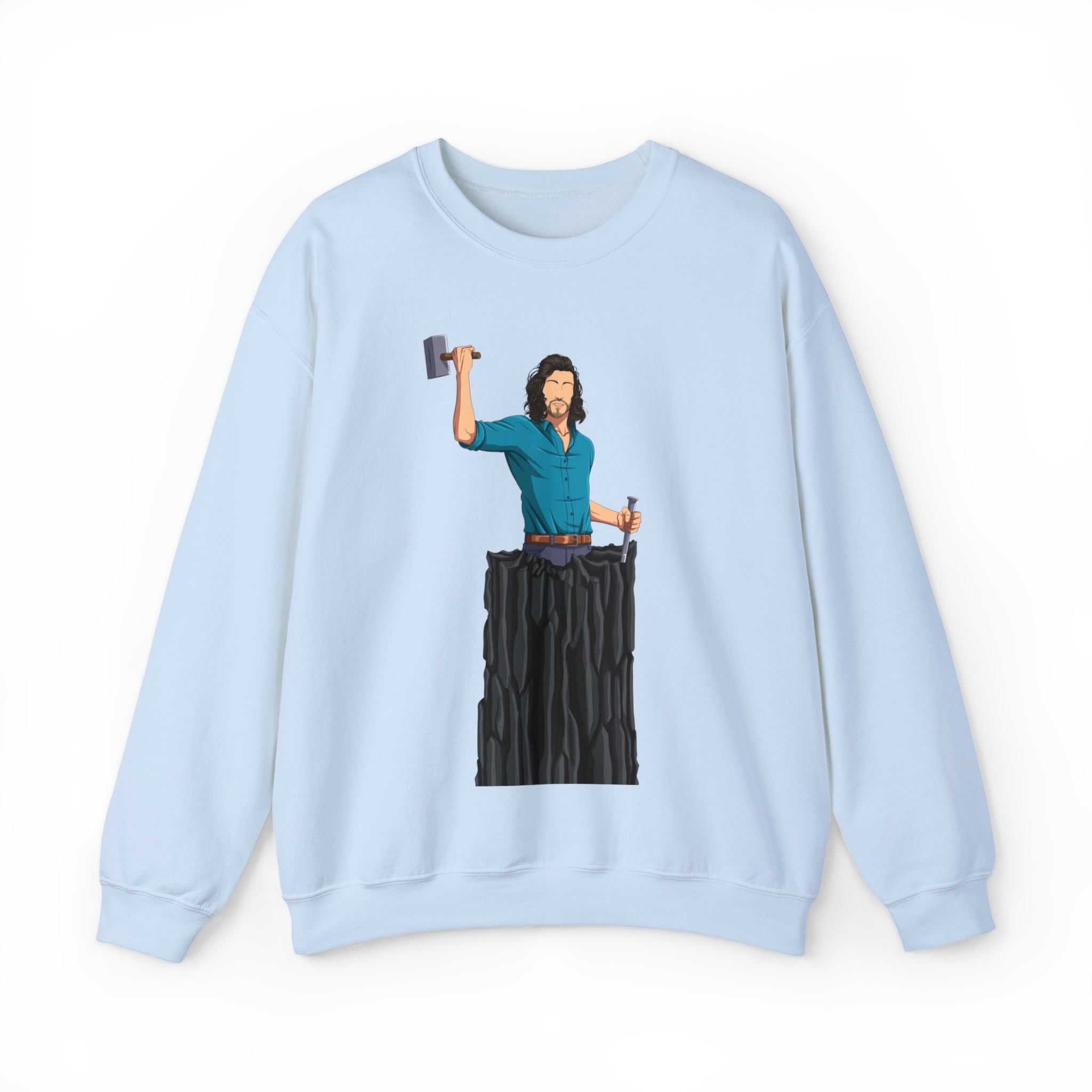 A person working hard to better his/herself - Self-Made Sweatshirt Heavy Blend™ Crewneck - Man #10 - Breakthrough Collection