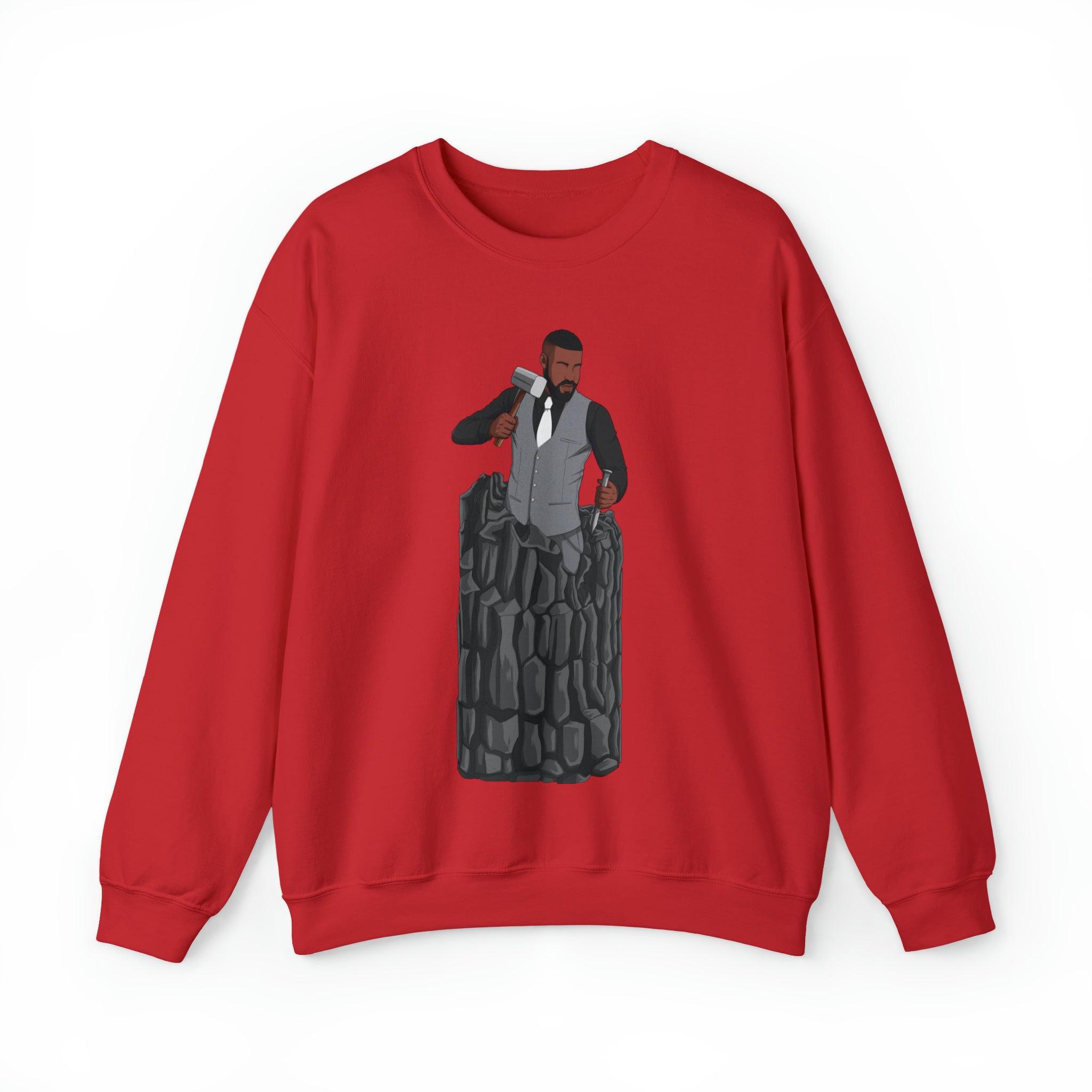 A person working hard to better his/herself - Self-Made Sweatshirt Heavy Blend™ Crewneck - Man #6 - Breakthrough Collection