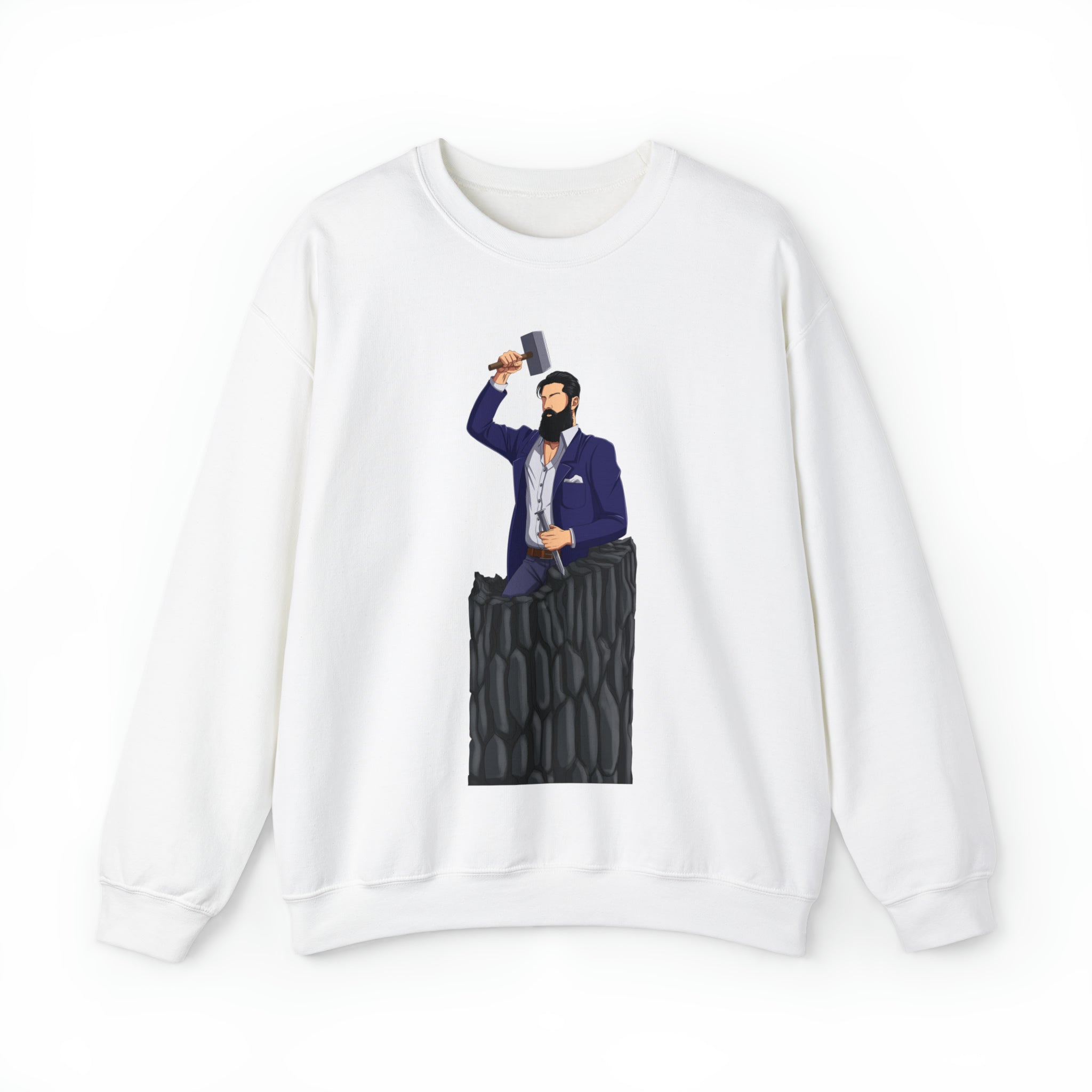 A person working hard to better his/herself - Self-Made Sweatshirt Heavy Blend™ Crewneck - Man #12 - Breakthrough Collection
