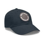 A person working hard to better his/herself - Self-Made Entrepreneur Hat with Leather Patch (Round) - Breakthrough Collection