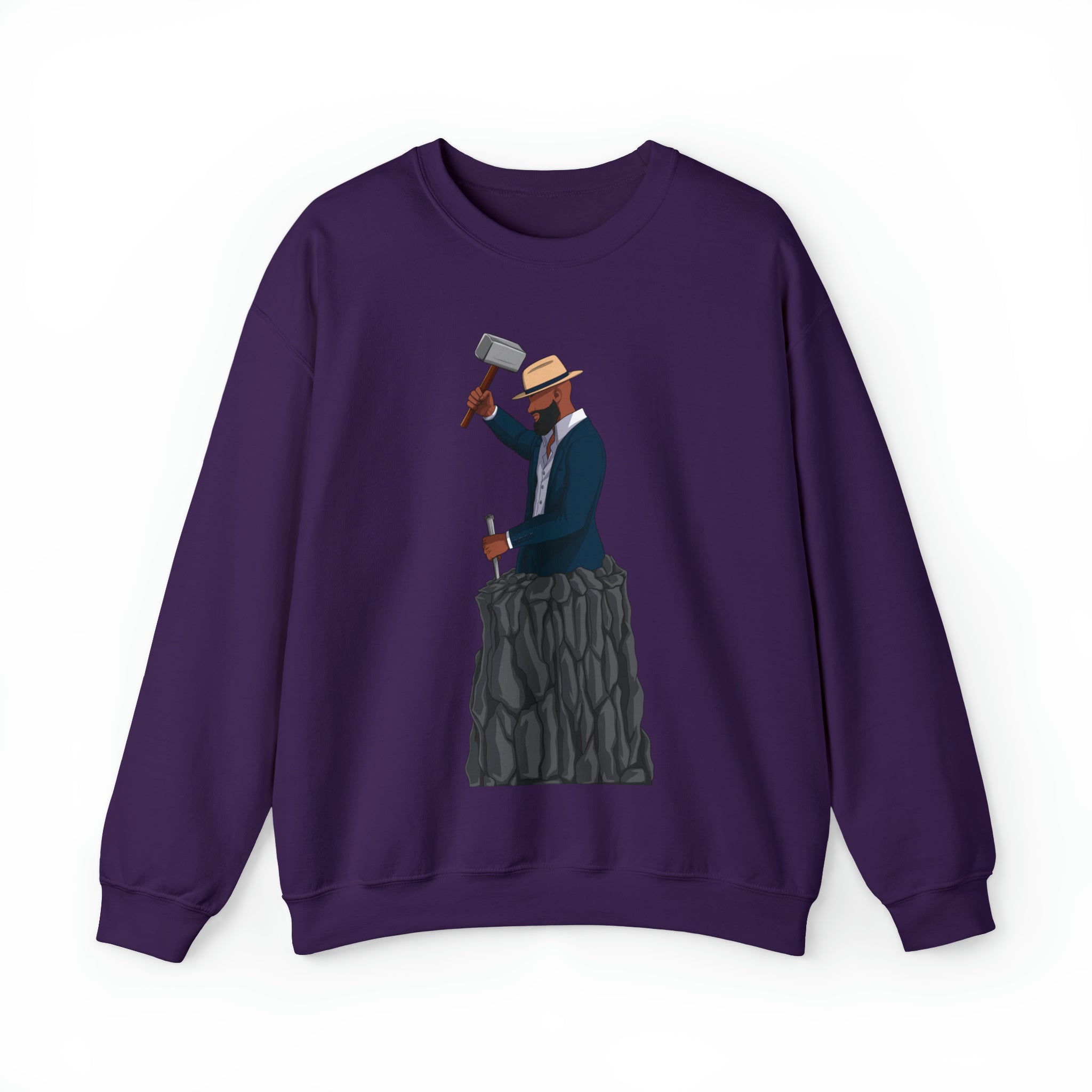 A person working hard to better his/herself - Self-Made Sweatshirt Heavy Blend™ Crewneck - Man #7 - Breakthrough Collection