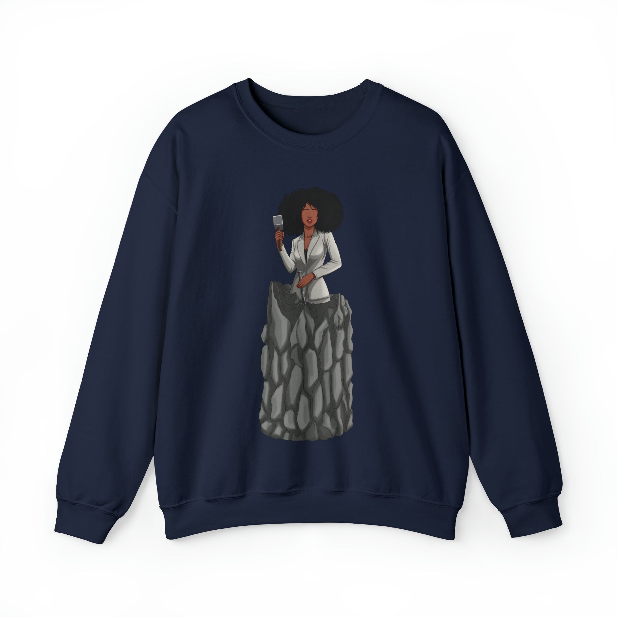 A person working hard to better his/herself - Self-Made Sweatshirt Heavy Blend™ Crewneck - woman #6 - Breakthrough Collection