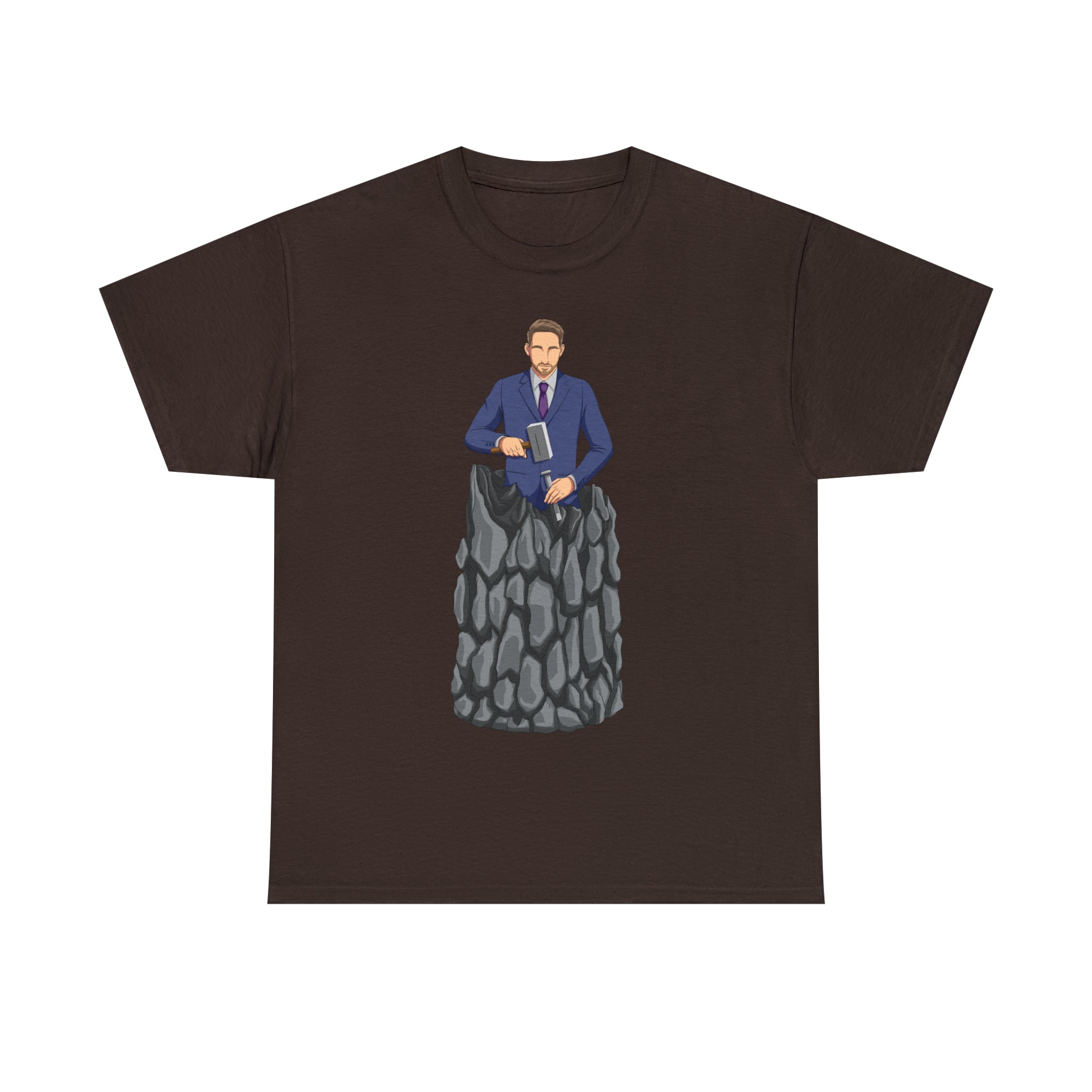 A person working hard to better his/herself - Heavy Cotton Self-Made T-shirt - Self-Made Man #8 - Breakthrough Collection