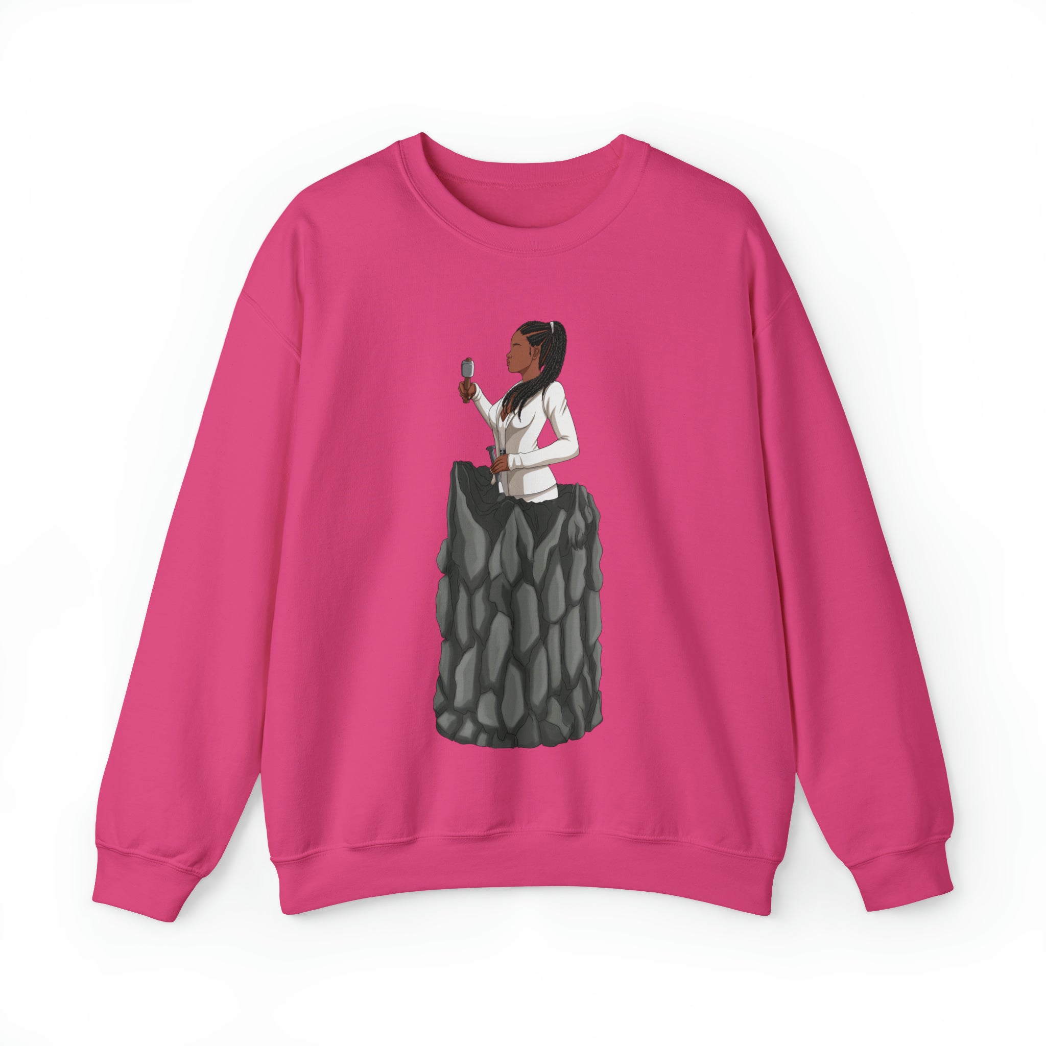A person working hard to better his/herself - Self-Made Sweatshirt Heavy Blend™ Crewneck - woman #4 -Breakthrough Collection