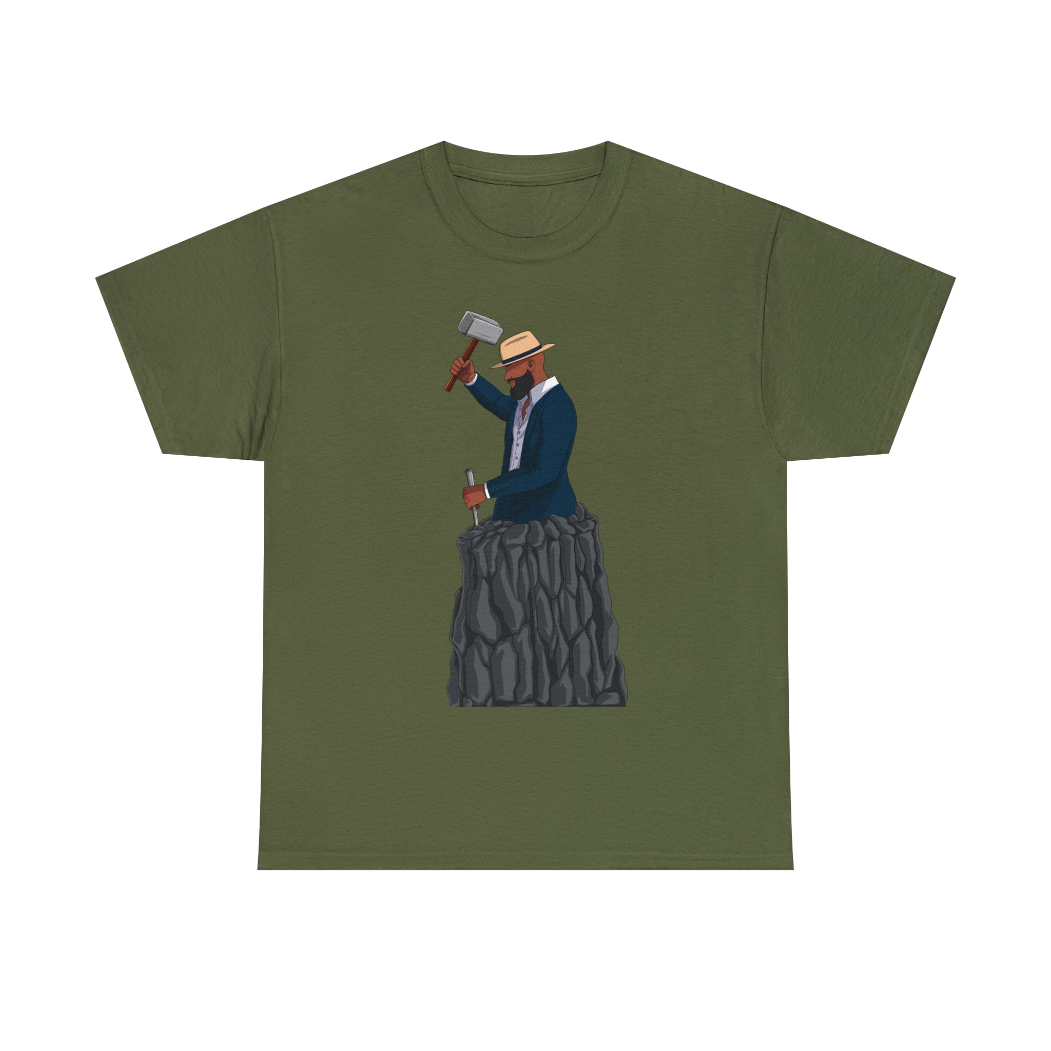 A person working hard to better his/herself - Heavy Cotton Self-Made T-shirt - Self-Made Man #7 - Breakthrough Collection