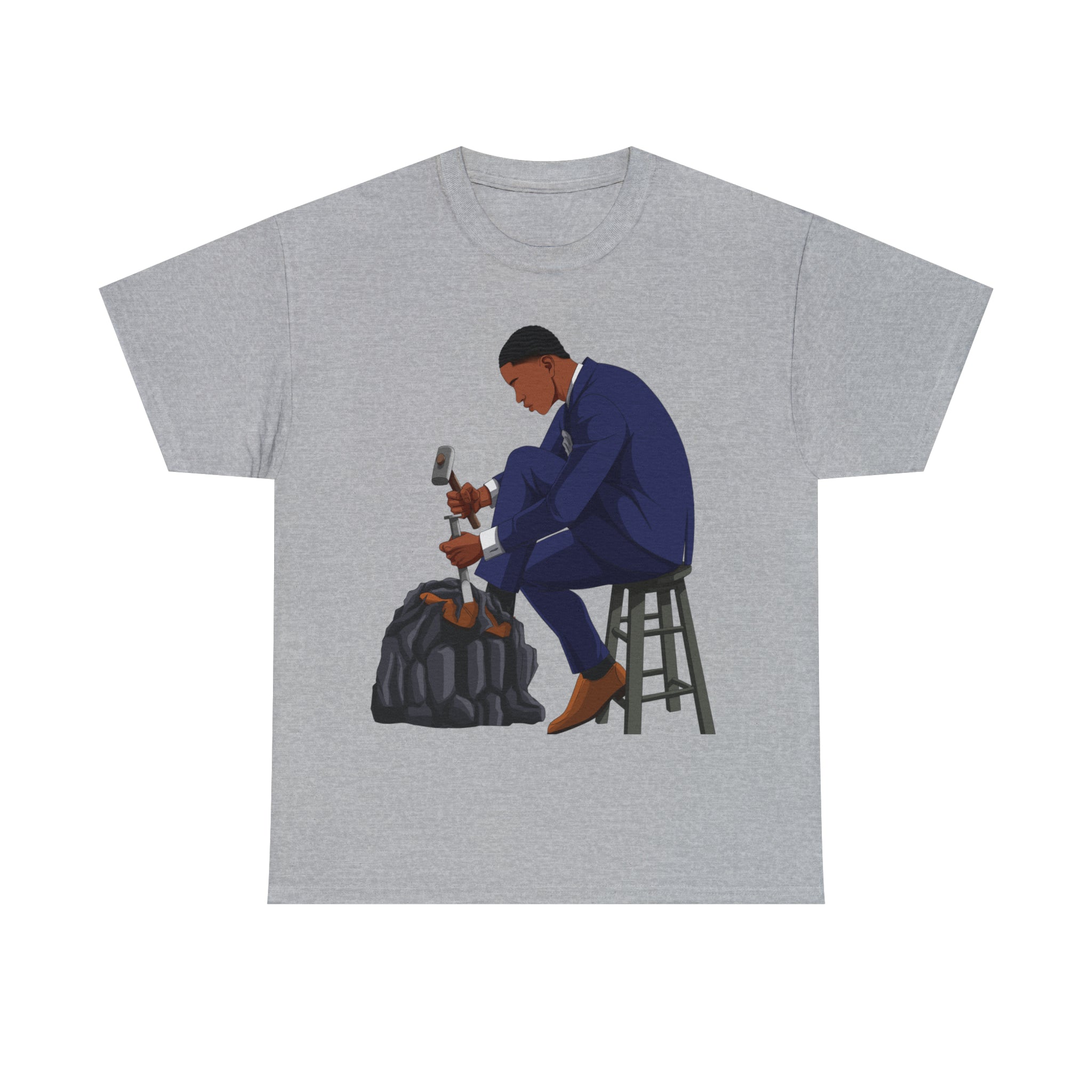 A person working hard to better his/herself - Heavy Cotton Self-Made T-shirt - Self-Made Man #11 - Breakthrough Collection