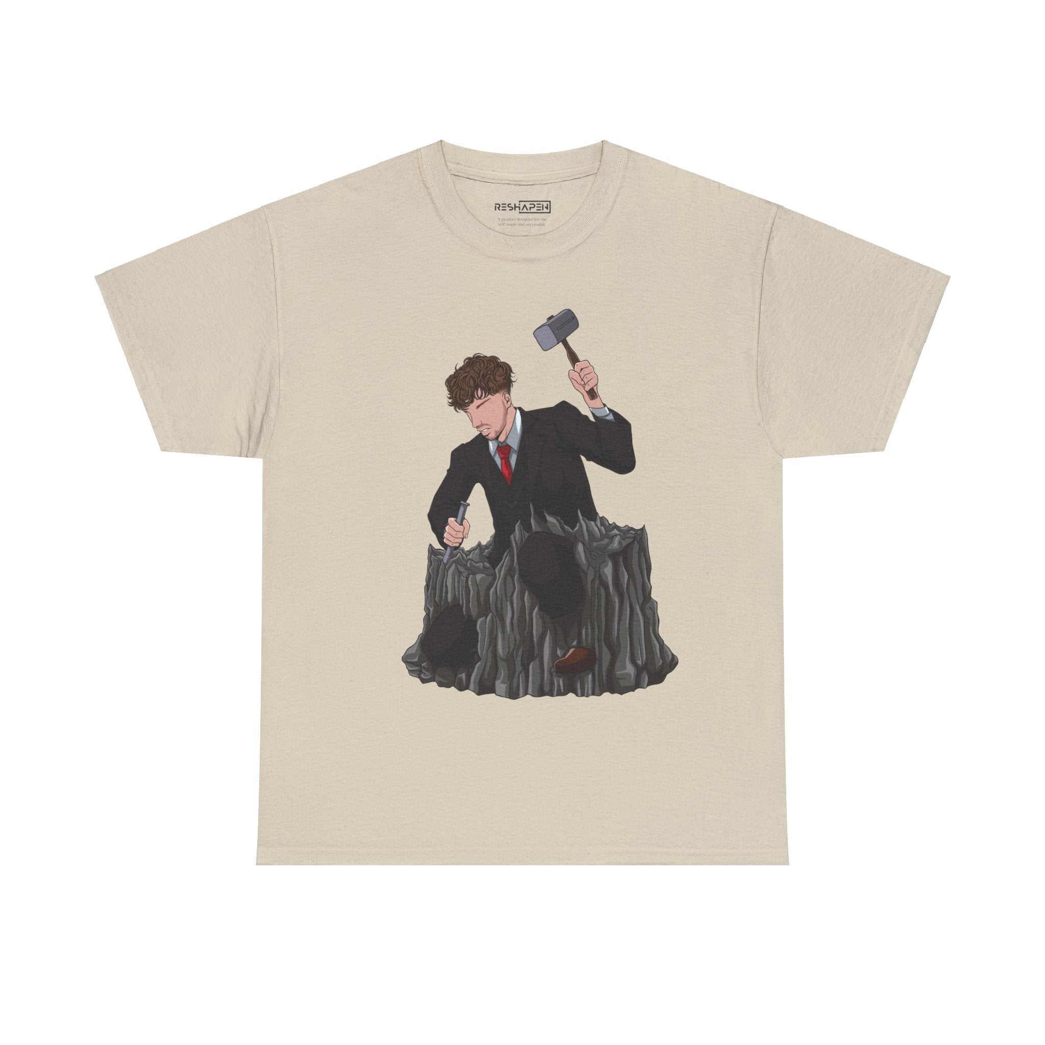 A person working hard to better his/herself - Heavy Cotton Self-Made T-shirt - Man #17