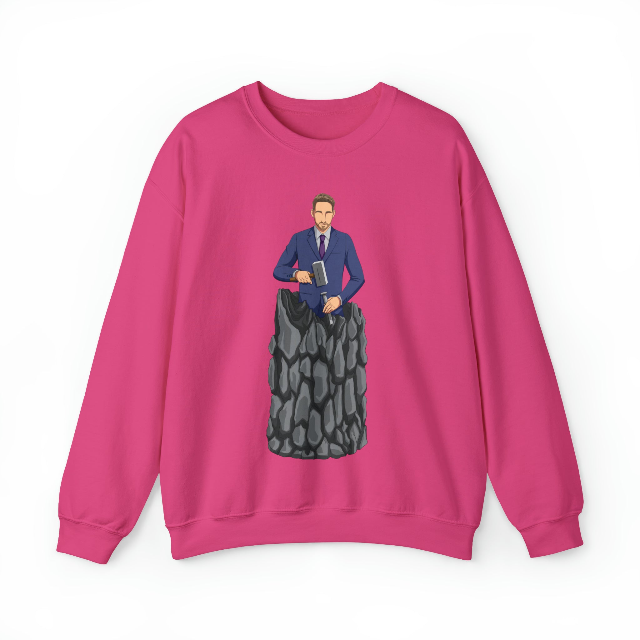 A person working hard to better his/herself - Self-Made Sweatshirt Heavy Blend™ Crewneck - Man #8 - Breakthrough Collection