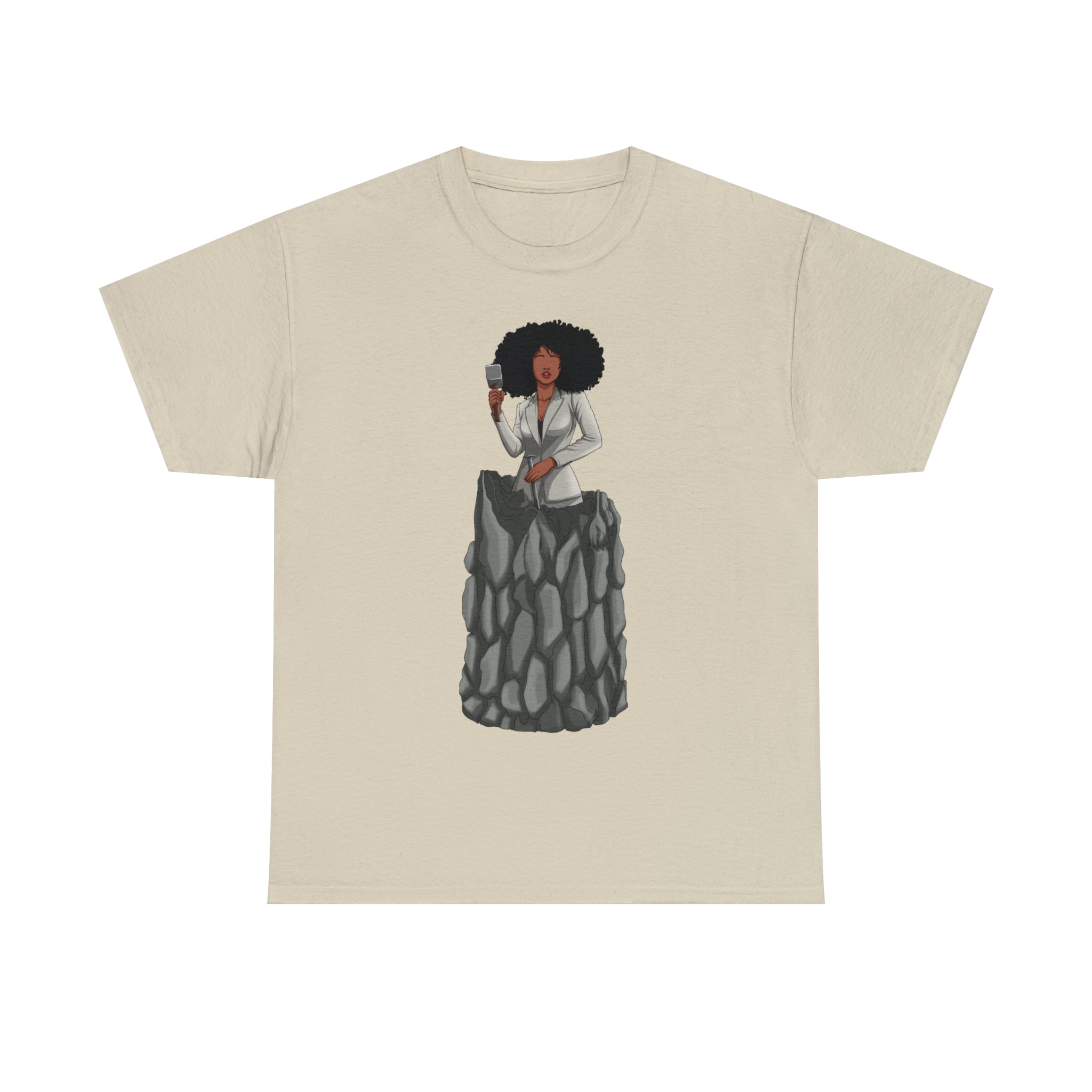 A person working hard to better his/herself - Heavy Cotton Self-Made T-shirt - self-made woman #6 - Breakthrough Collection