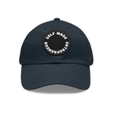 A person working hard to better his/herself - Self-Made Entrepreneur Hat with Leather Patch (Round) - Breakthrough Collection