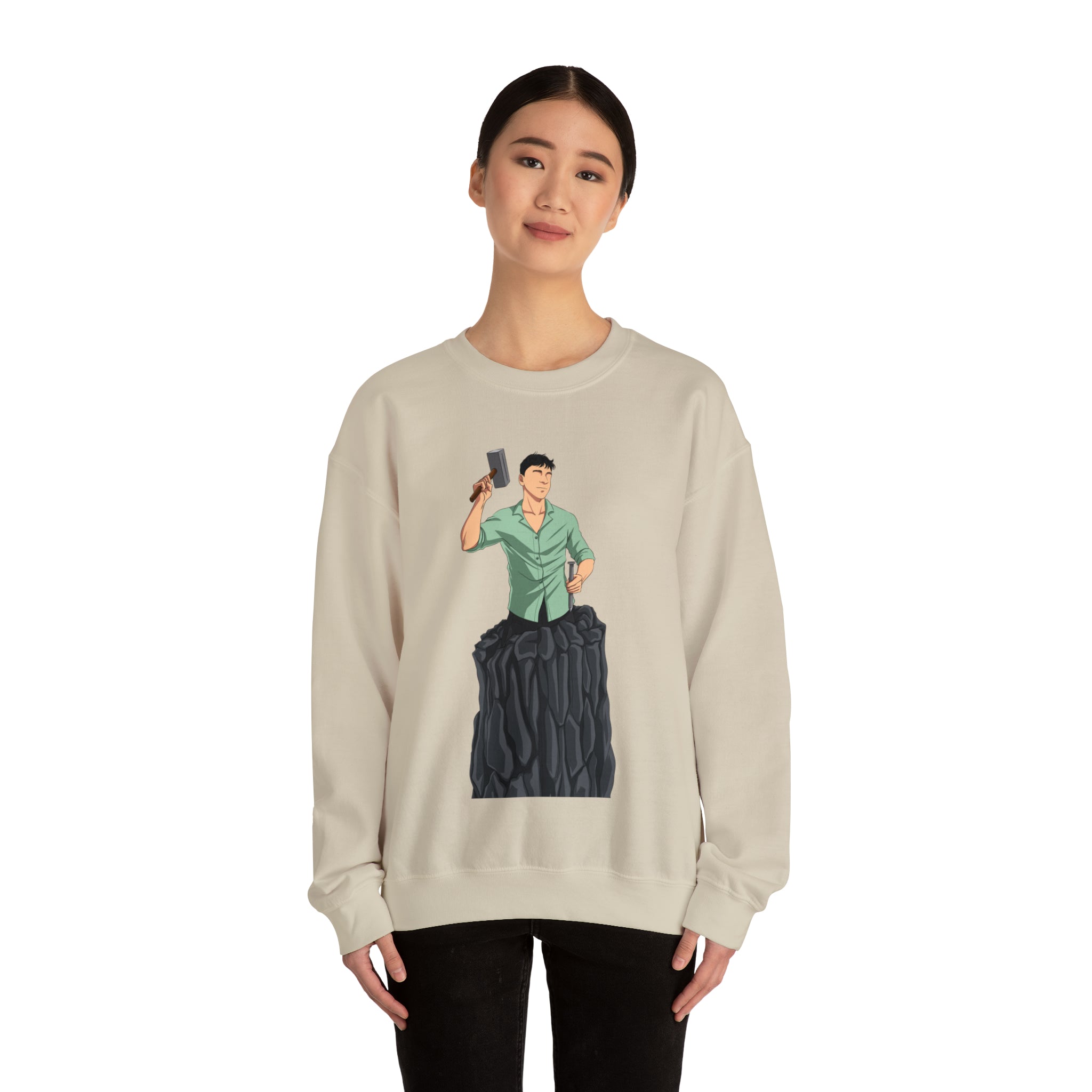 A person working hard to better his/herself - Heavy Blend™ Crewneck Sweatshirt - Man #15 - Breakthrough Collection