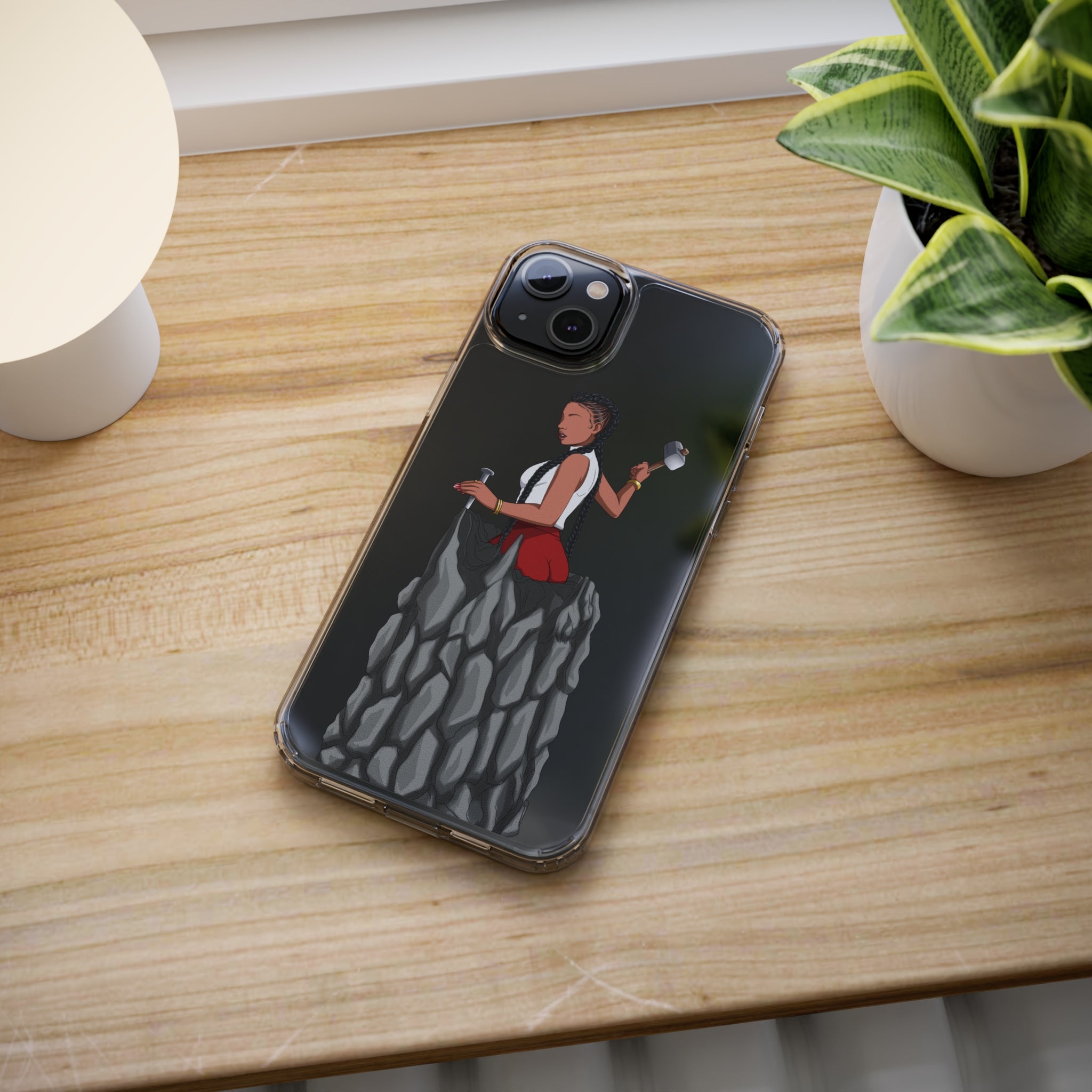 A person working hard to better his/herself - Clear Case - Self-Made Woman #7 - Breakthrough Collection