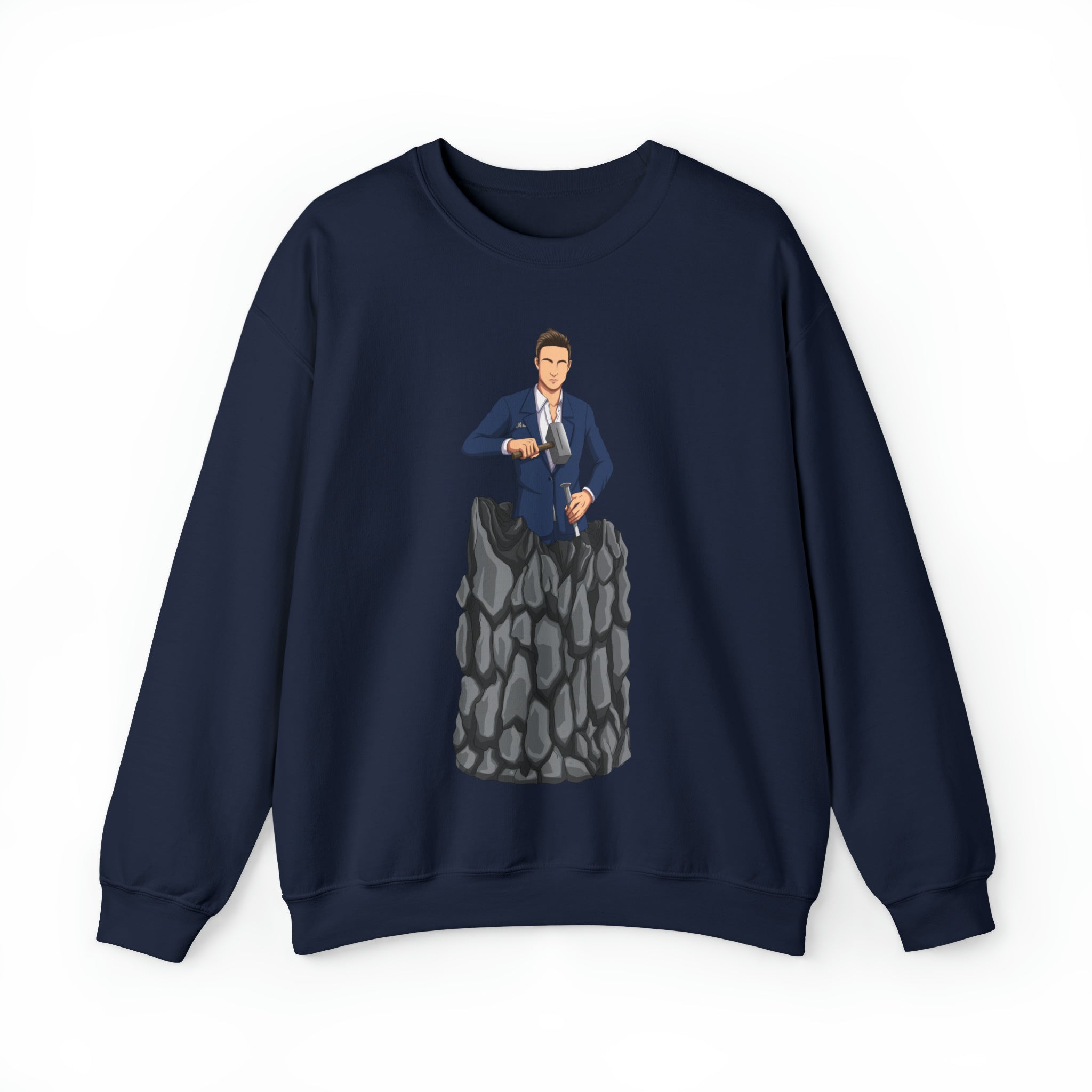 A person working hard to better his/herself - Self-Made Sweatshirt Heavy Blend™ Crewneck - Man #5 - Breakthrough Collection