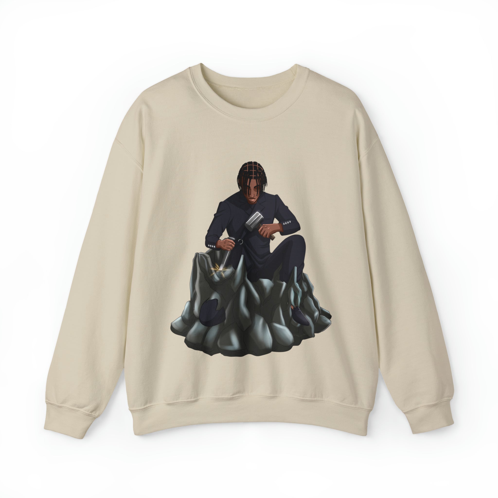 A person working hard to better his/herself - Self-Made Sweatshirt Heavy Blend™ Crewneck - Man #13 - Breakthrough Collection