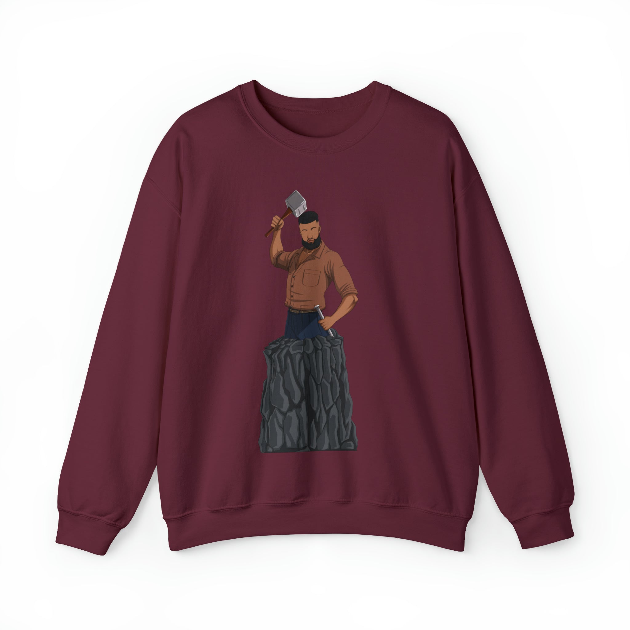 A person working hard to better his/herself - Self-Made Sweatshirt Heavy Blend™ Crewneck - Man #9 - Breakthrough Collection