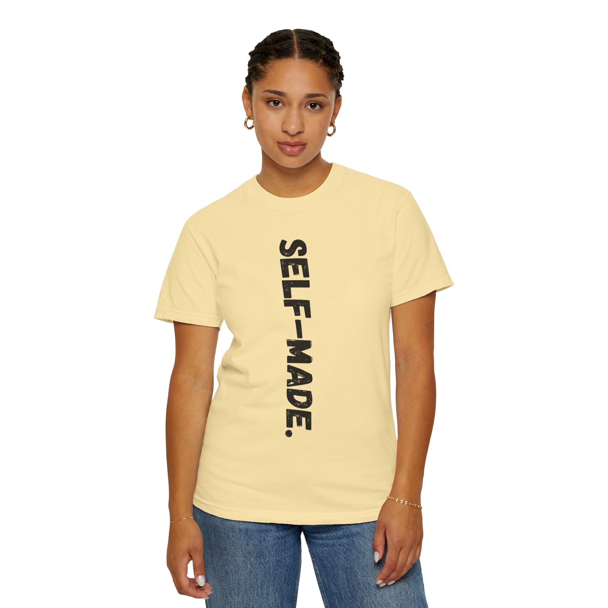 A person working hard to better his/herself - Self-Made. Unisex Garment-Dyed T-shirt