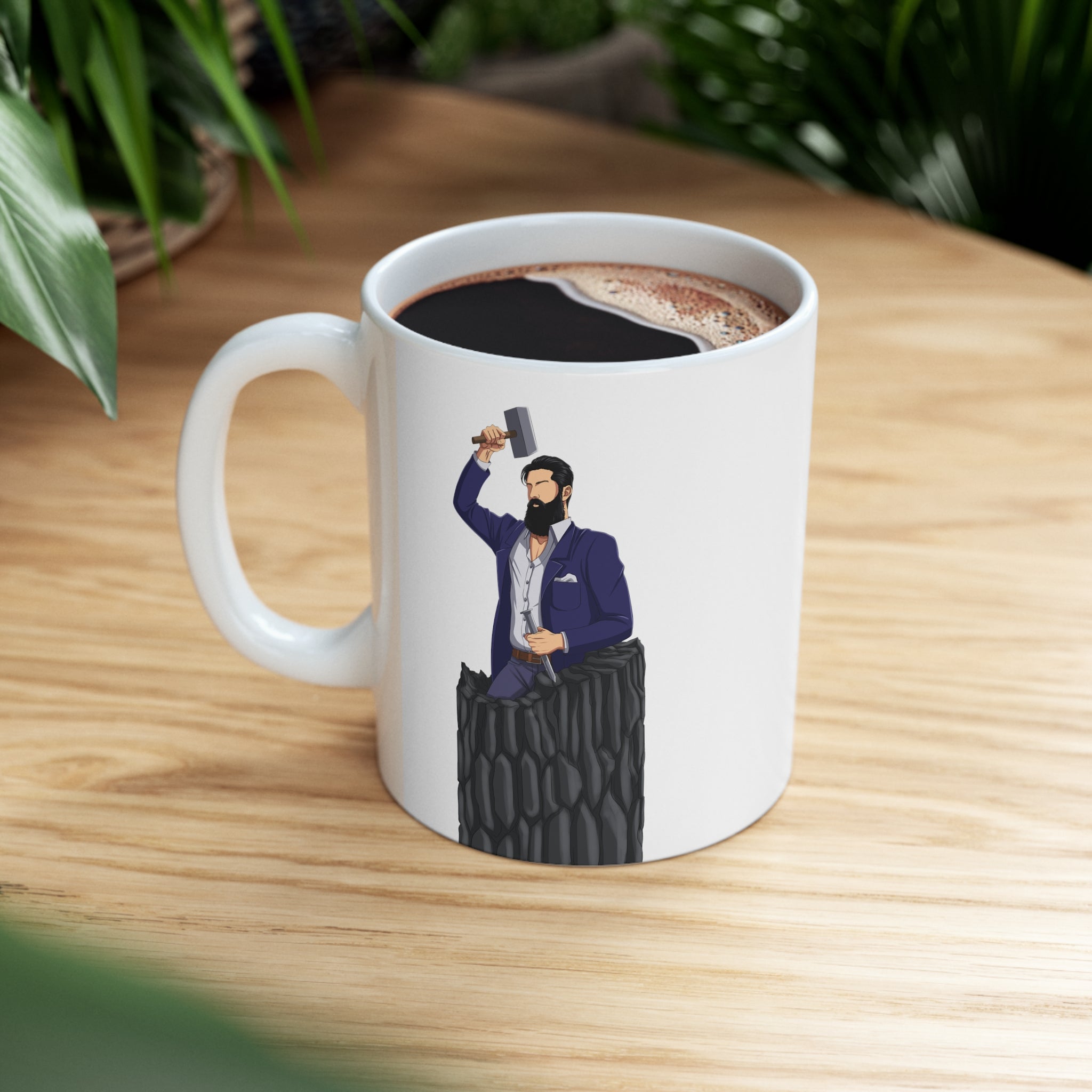 A person working hard to better his/herself - Ceramic Mug 11oz - Self-Made Man #12 - Breakthrough Collection