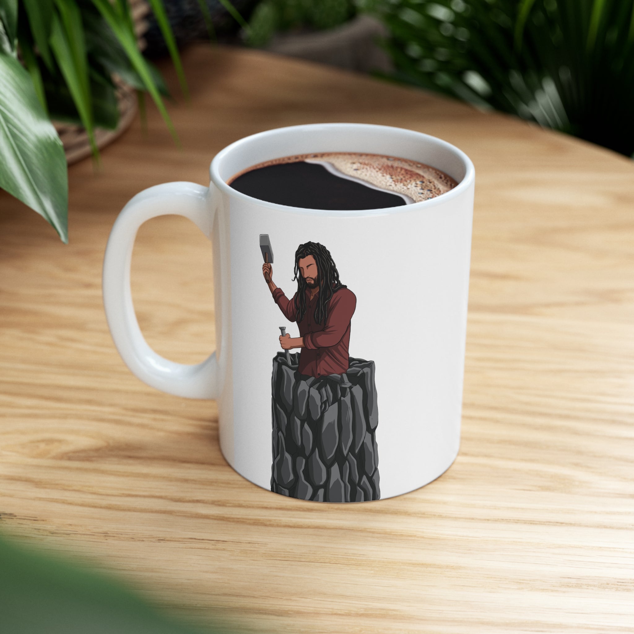 A person working hard to better his/herself - Ceramic Mug 11oz - Self-Made Man #2 - Breakthrough Collection