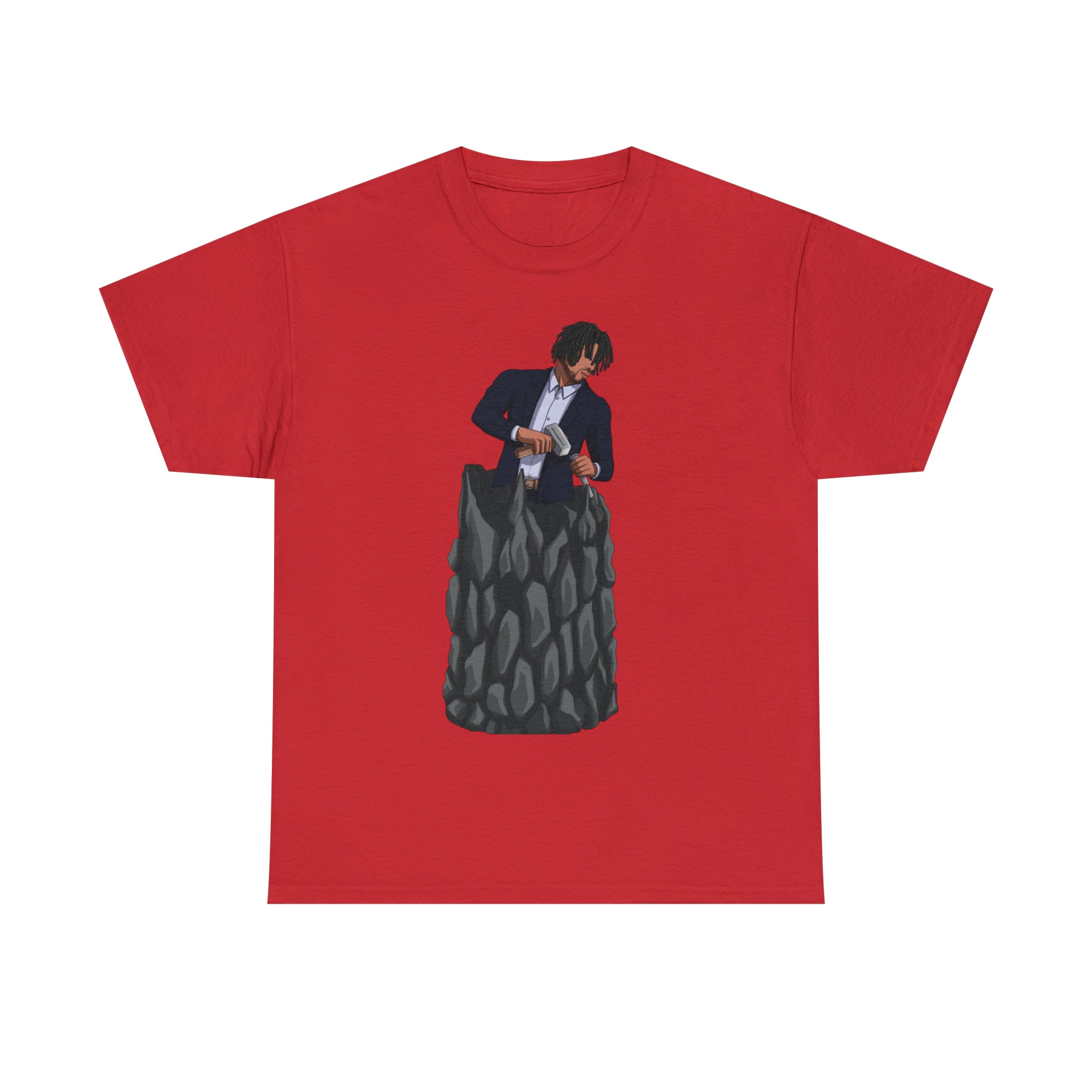 A person working hard to better his/herself - Heavy Cotton Self-Made T-shirt - Self-Made Man #4 - Breakthrough Collection