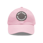 A person working hard to better his/herself - Self-Made Entrepreneur Hat with Leather Patch (Round) - Breakthrough Collection