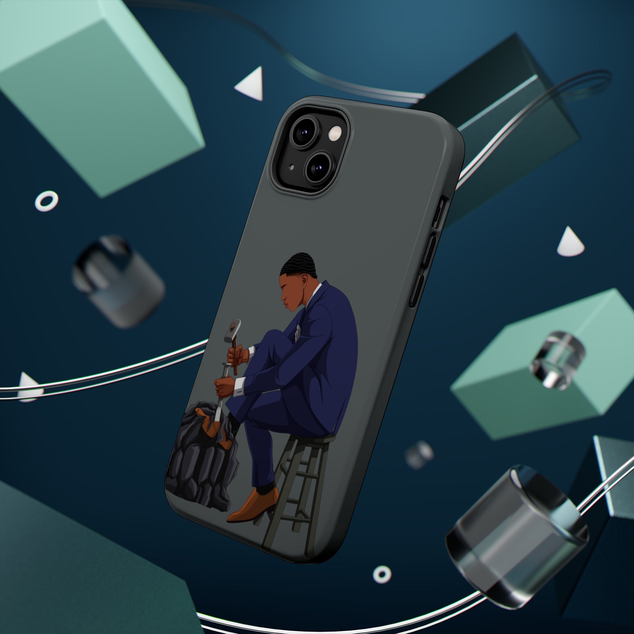 A person working hard to better his/herself - MagSafe Tough Case - Self-Made Man #11 - Breakthrough Collection
