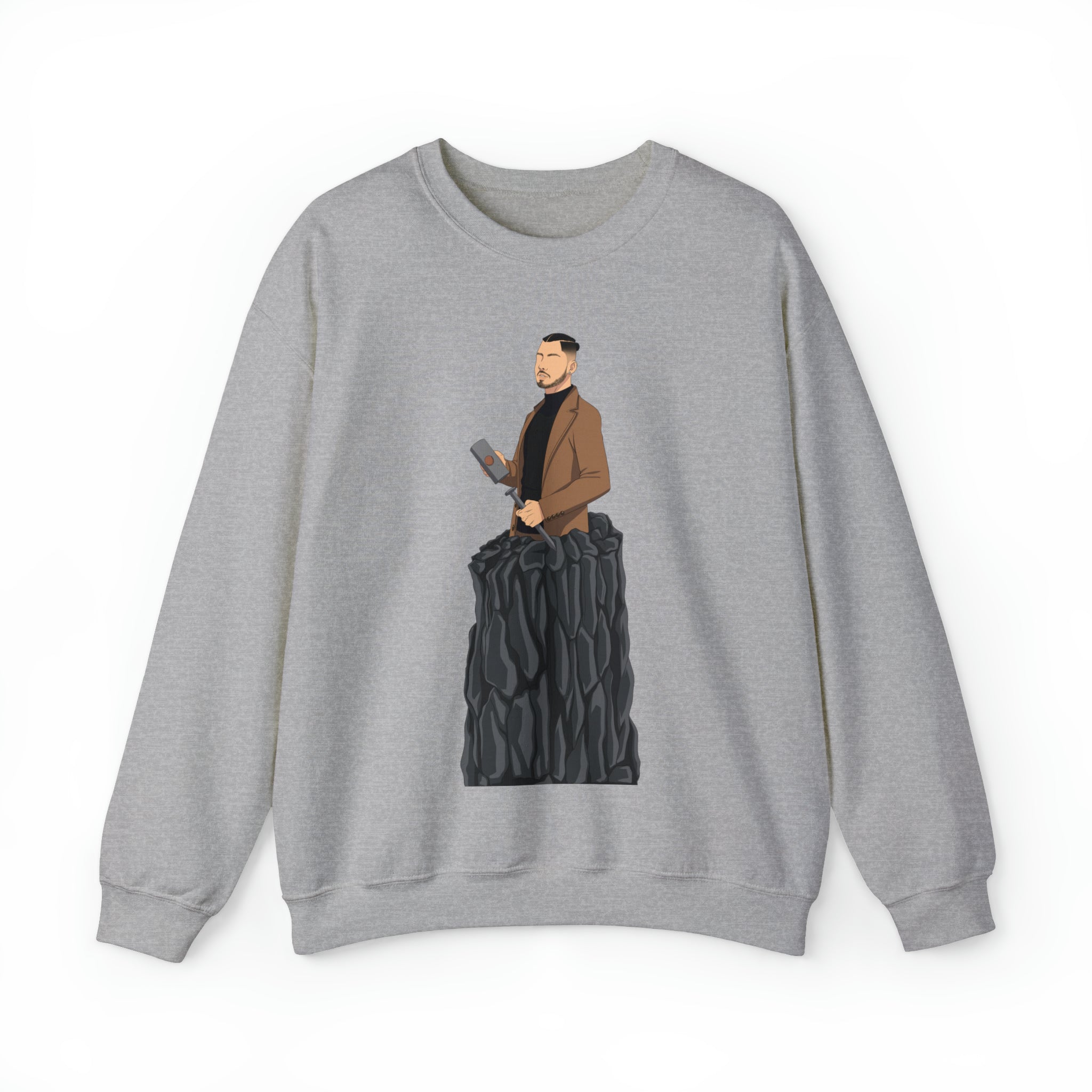 A person working hard to better his/herself - Self-Made Sweatshirt Heavy Blend™ Crewneck - Man #14 - Breakthrough Collection