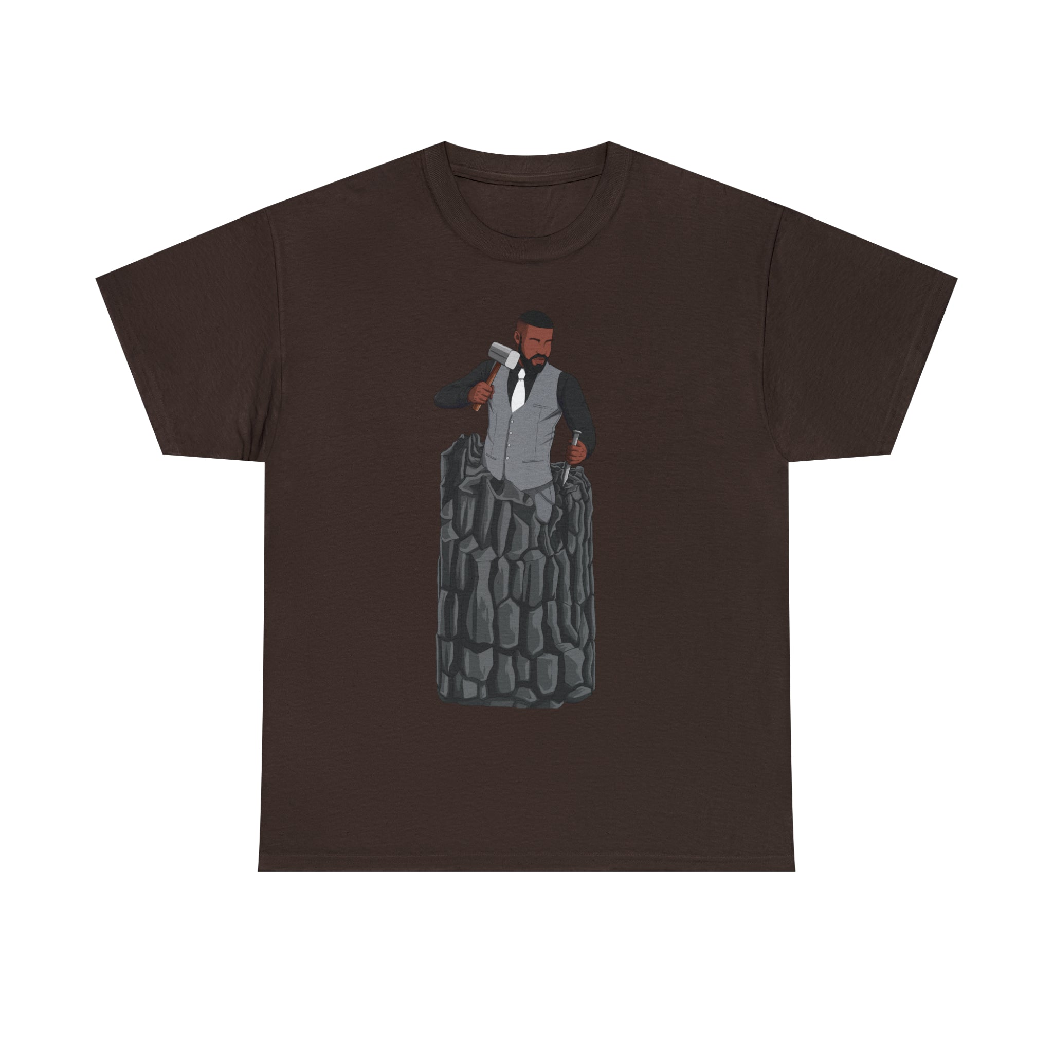 A person working hard to better his/herself - Heavy Cotton Self-Made T-shirt - Self-Made Man #6 - Breakthrough Collection