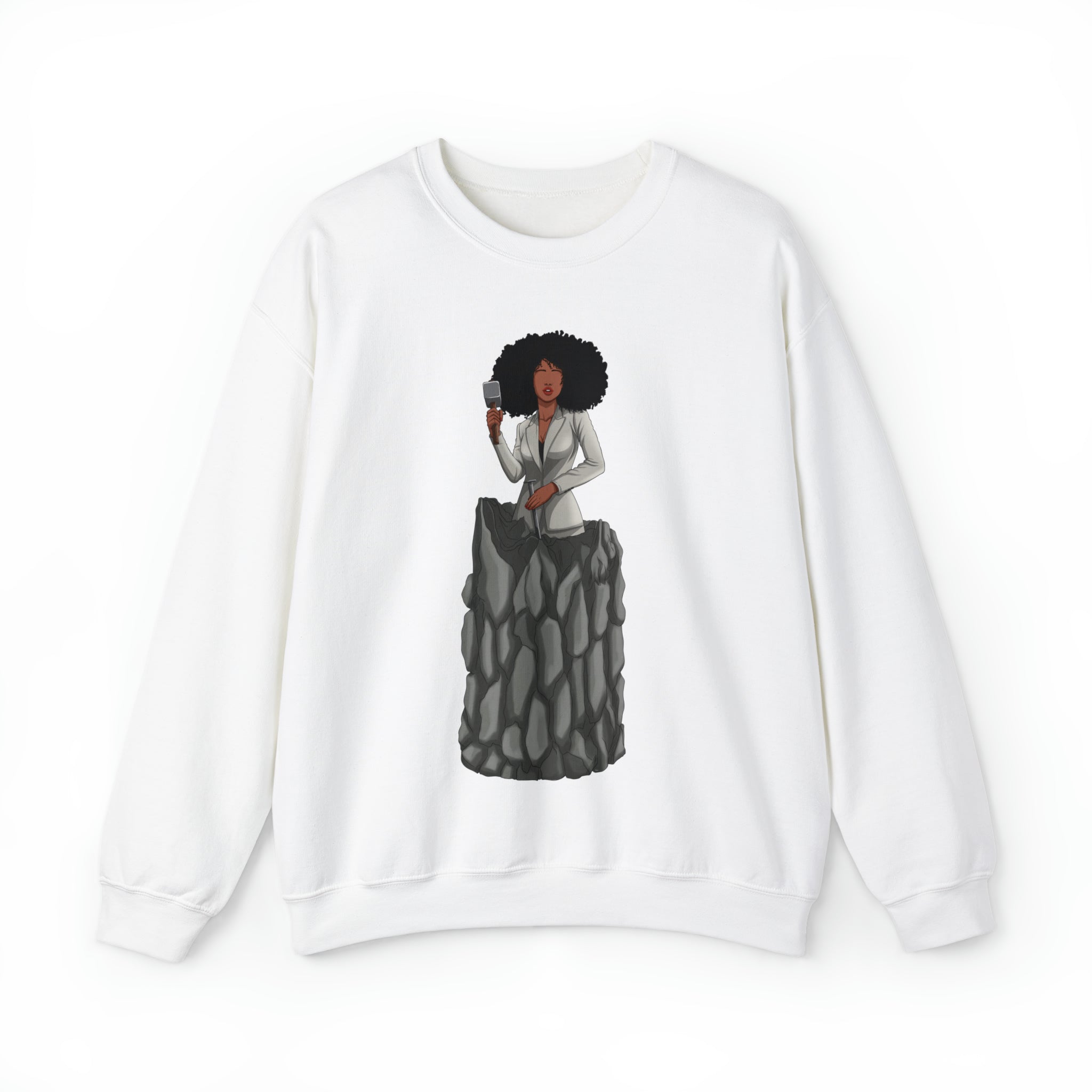 A person working hard to better his/herself - Self-Made Sweatshirt Heavy Blend™ Crewneck - woman #6 - Breakthrough Collection