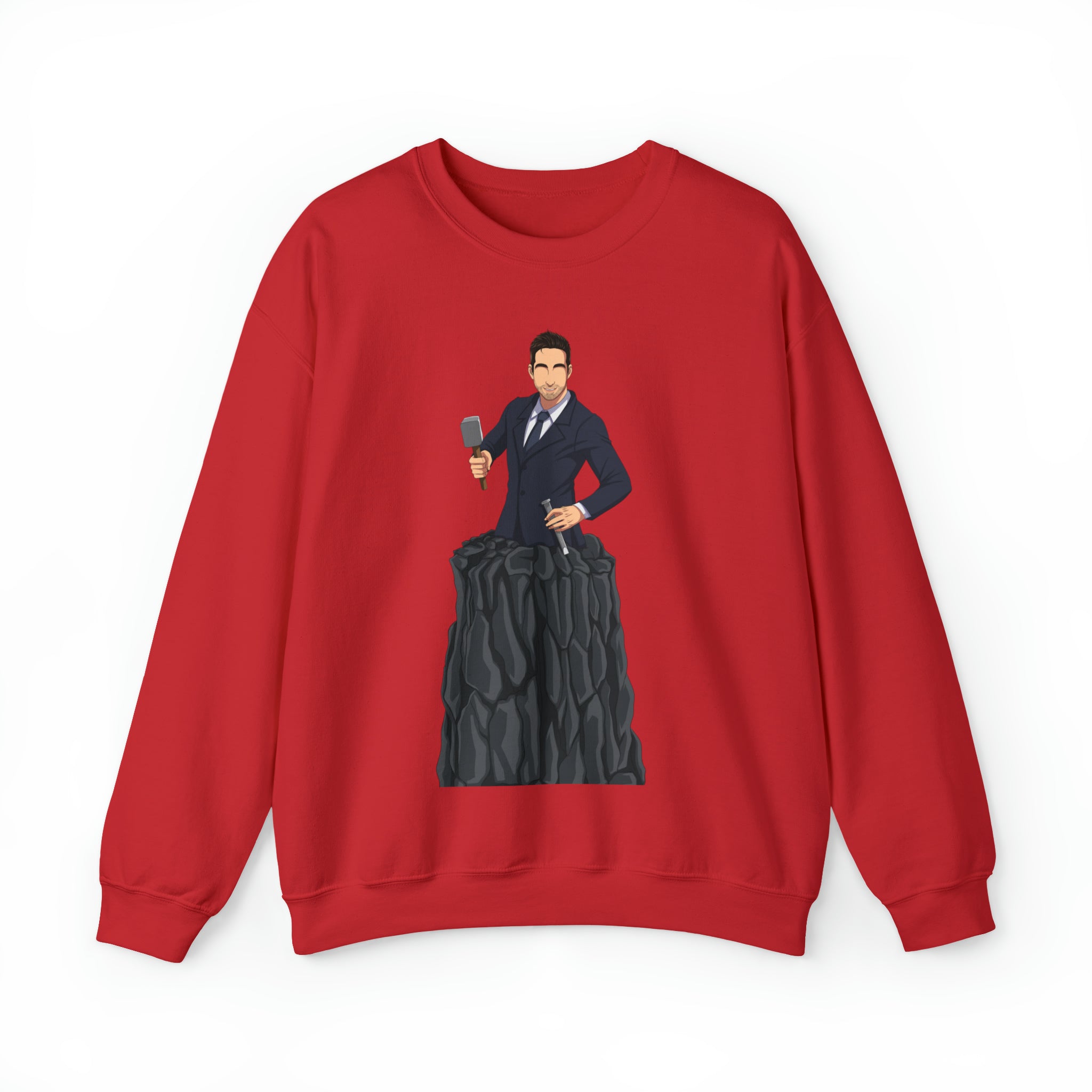 A person working hard to better his/herself - Self-Made Sweatshirt Heavy Blend™ Crewneck - Man #3 - Breakthrough Collection