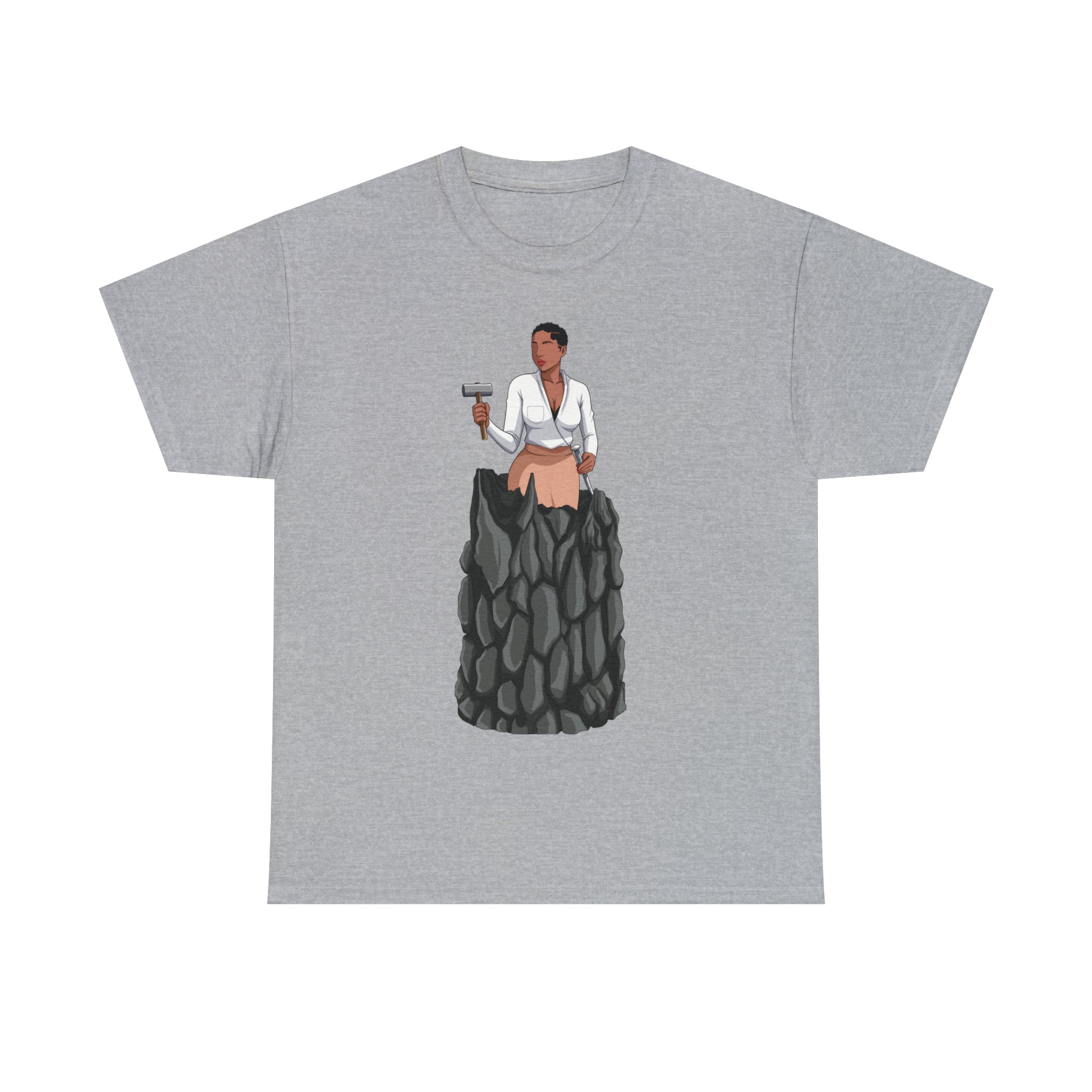 A person working hard to better his/herself - Heavy Cotton Self-Made T-shirt - self-made woman #1 - Breakthrough Collection