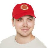 A person working hard to better his/herself - Self-Made Entrepreneur Hat with Leather Patch (Round) - Breakthrough Collection