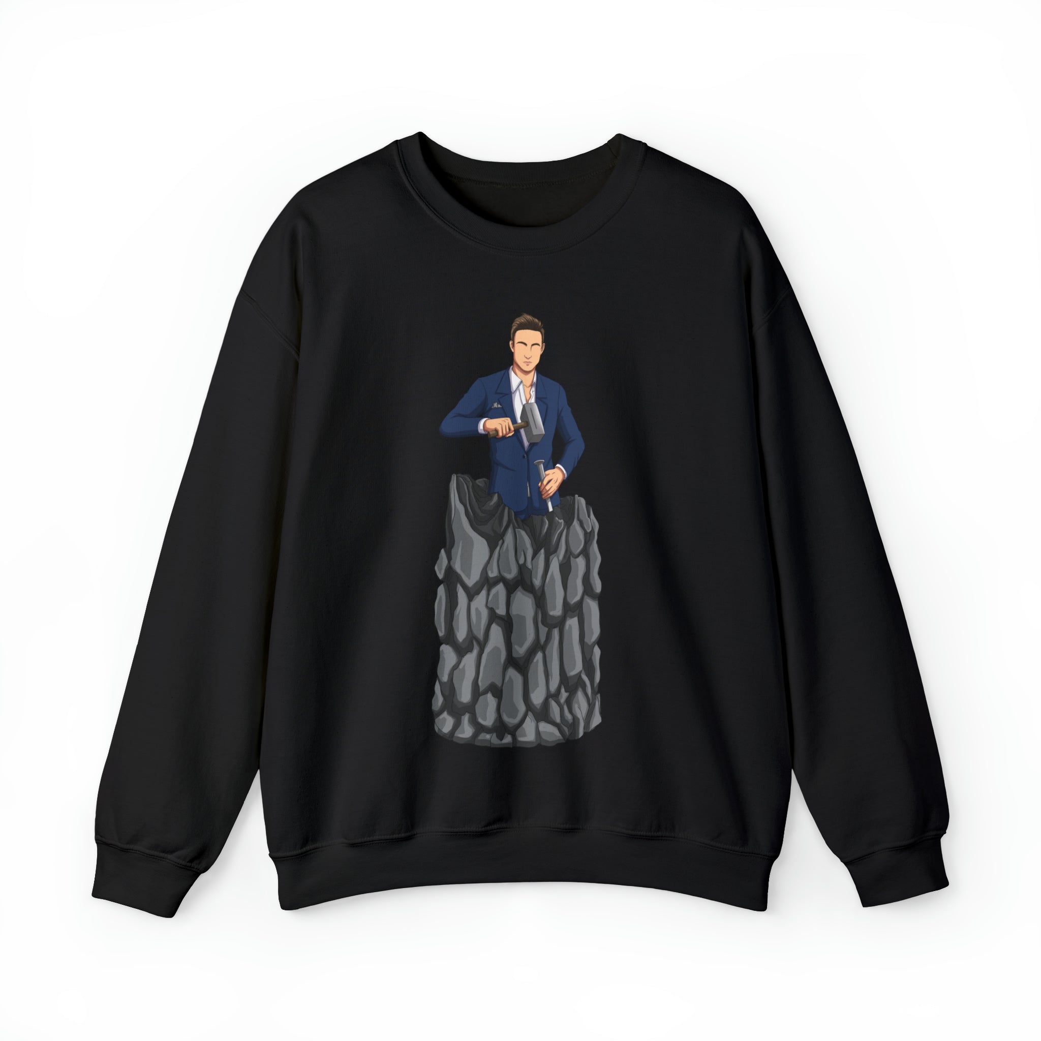 A person working hard to better his/herself - Self-Made Sweatshirt Heavy Blend™ Crewneck - Man #5 - Breakthrough Collection