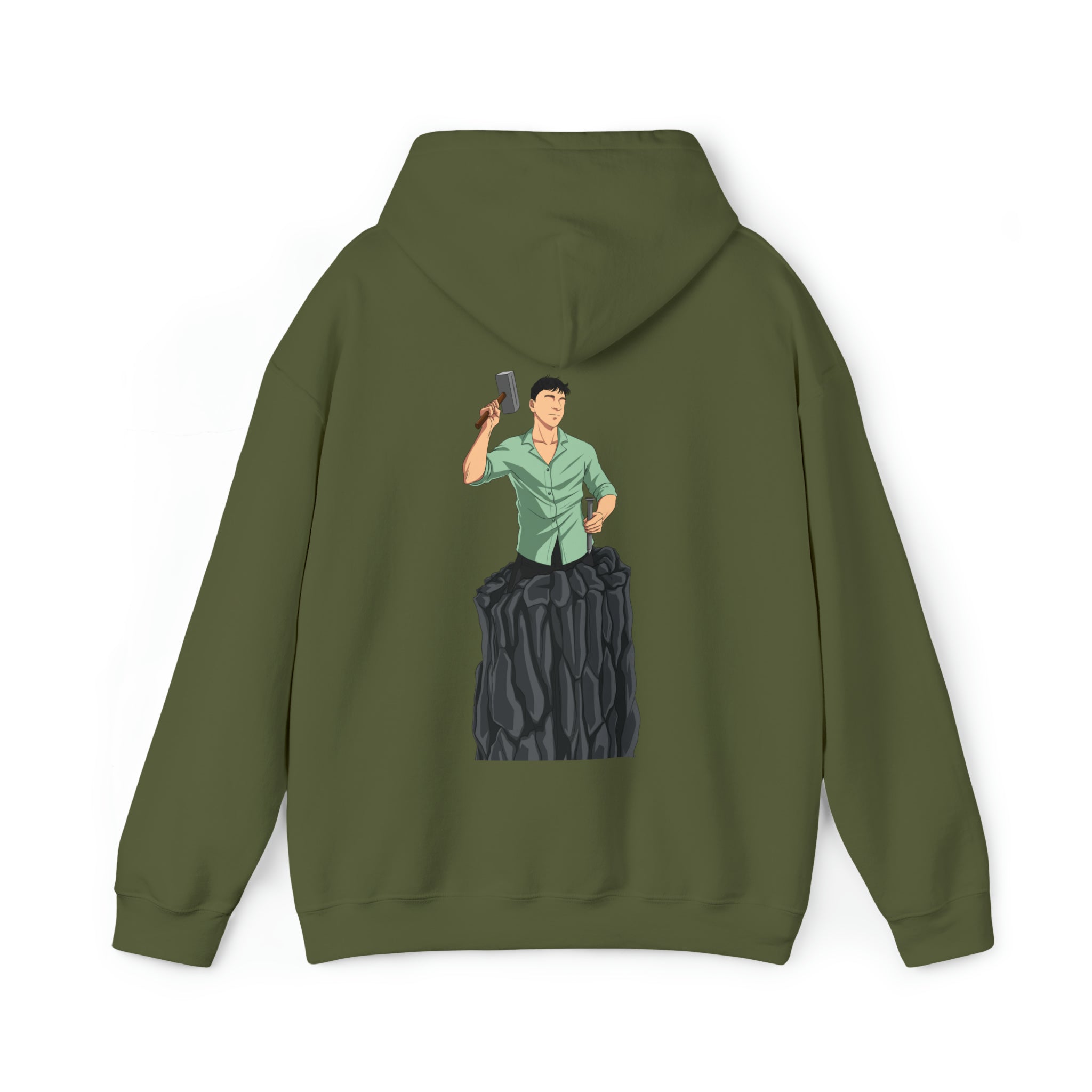 A person working hard to better his/herself - Heavy Blend™ Self-Made Hoodie - Man #15