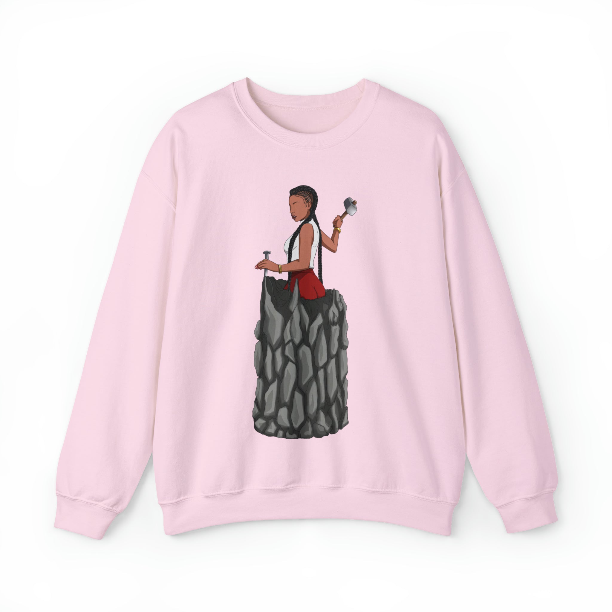A person working hard to better his/herself - Self-Made Sweatshirt Heavy Blend™ Crewneck - woman #7 - Breakthrough Collection