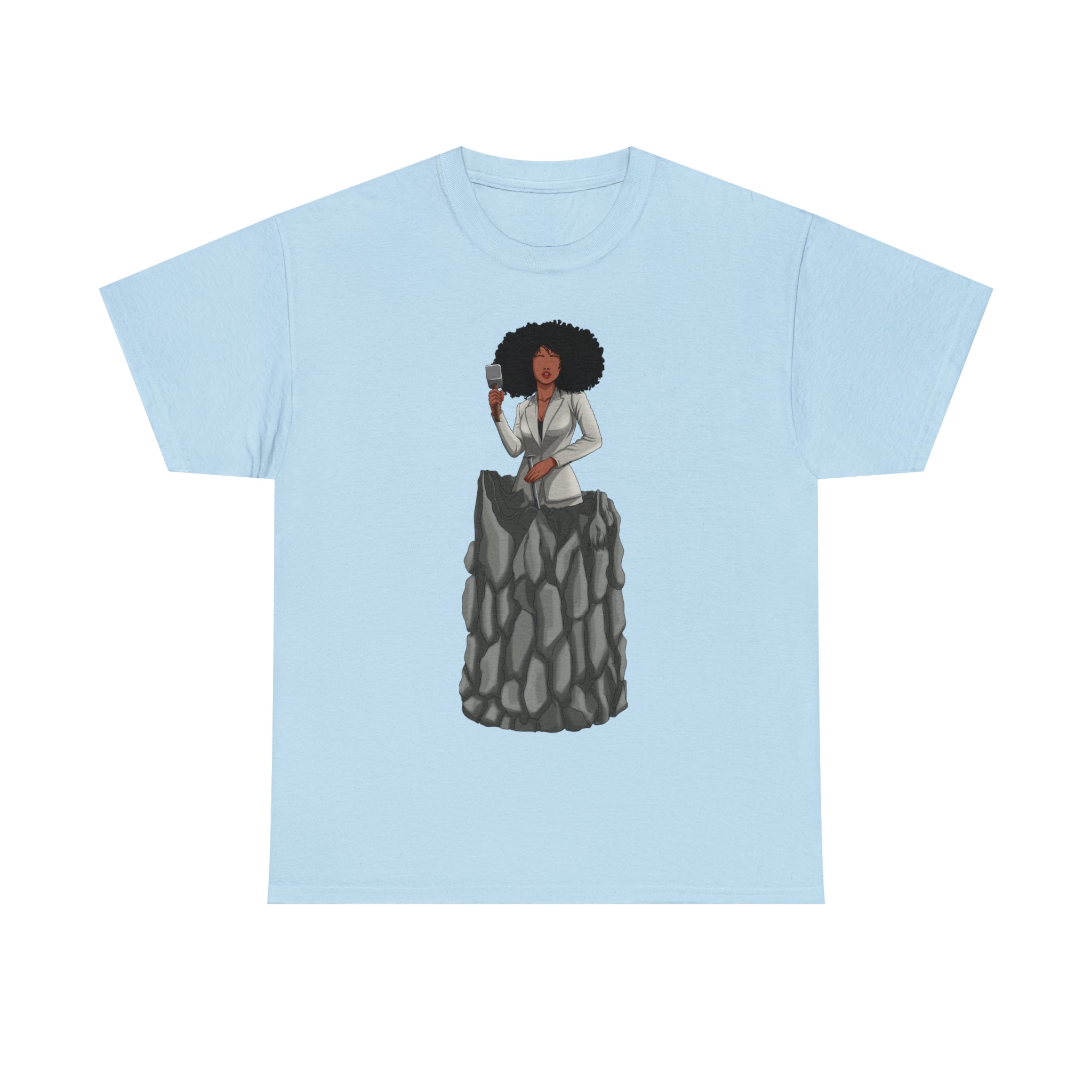 A person working hard to better his/herself - Heavy Cotton Self-Made T-shirt - self-made woman #6 - Breakthrough Collection