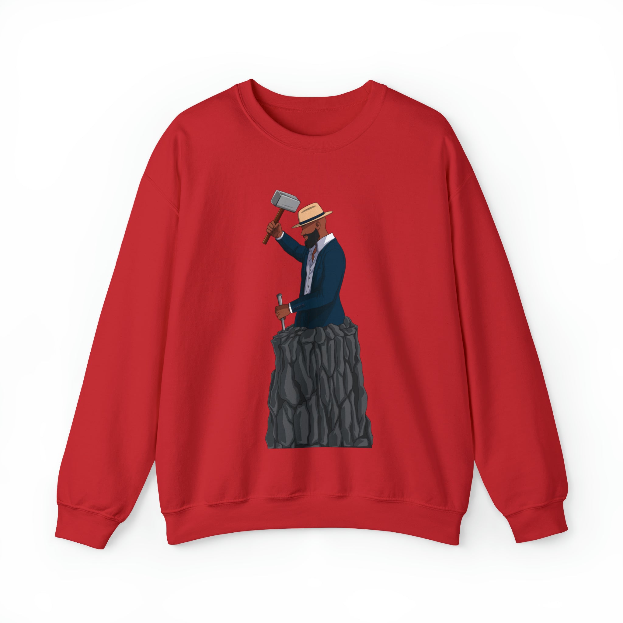 A person working hard to better his/herself - Self-Made Sweatshirt Heavy Blend™ Crewneck - Man #7 - Breakthrough Collection