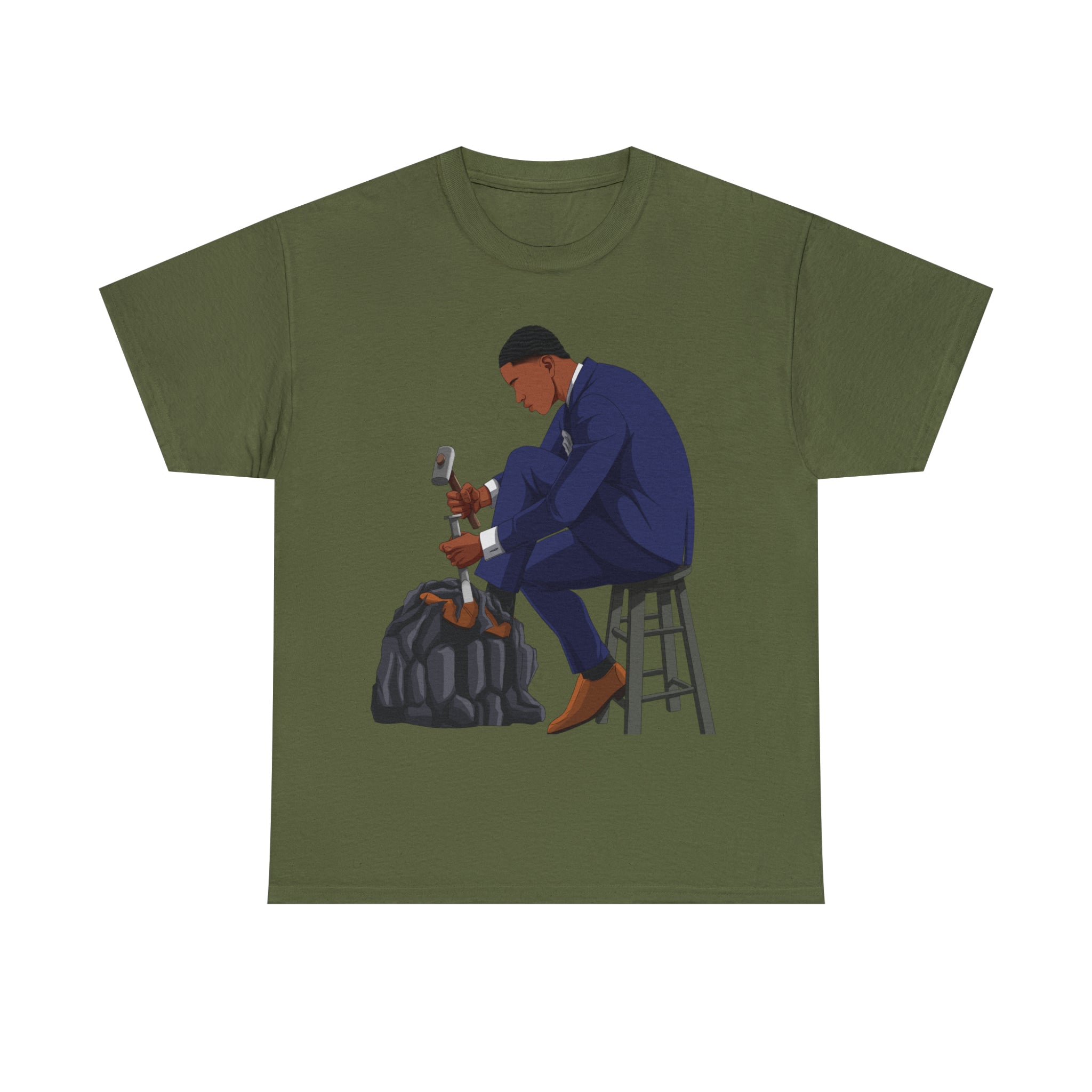 A person working hard to better his/herself - Heavy Cotton Self-Made T-shirt - Self-Made Man #11 - Breakthrough Collection