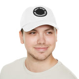 A person working hard to better his/herself - Self-Made Entrepreneur Hat with Leather Patch (Round) - Breakthrough Collection