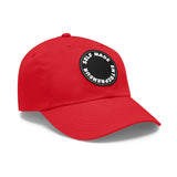 A person working hard to better his/herself - Self-Made Entrepreneur Hat with Leather Patch (Round) - Breakthrough Collection