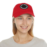 A person working hard to better his/herself - Self-Made Entrepreneur Hat with Leather Patch (Round) - Breakthrough Collection