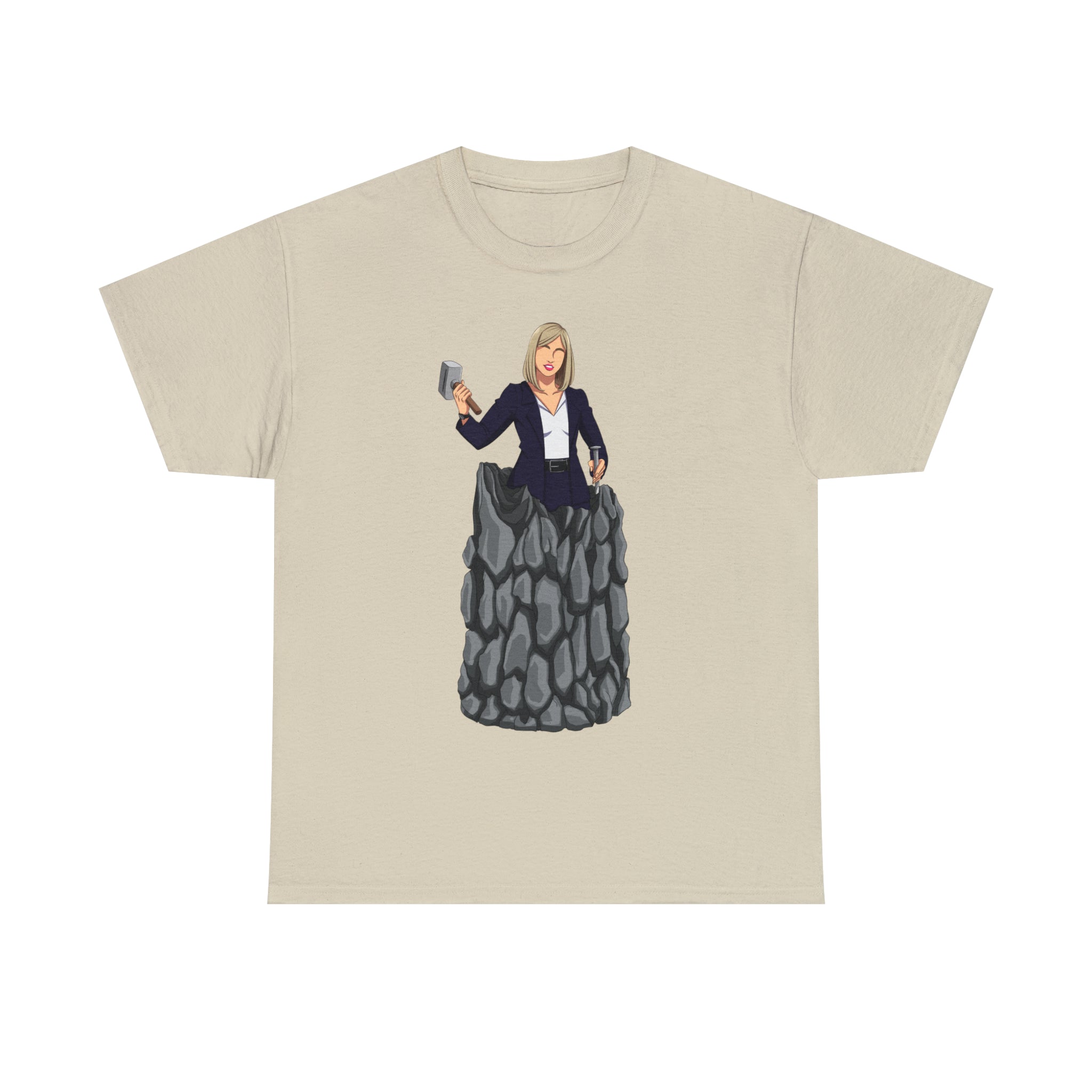 A person working hard to better his/herself - Heavy Cotton Self-Made T-shirt - self-made woman #3 - Breakthrough Collection