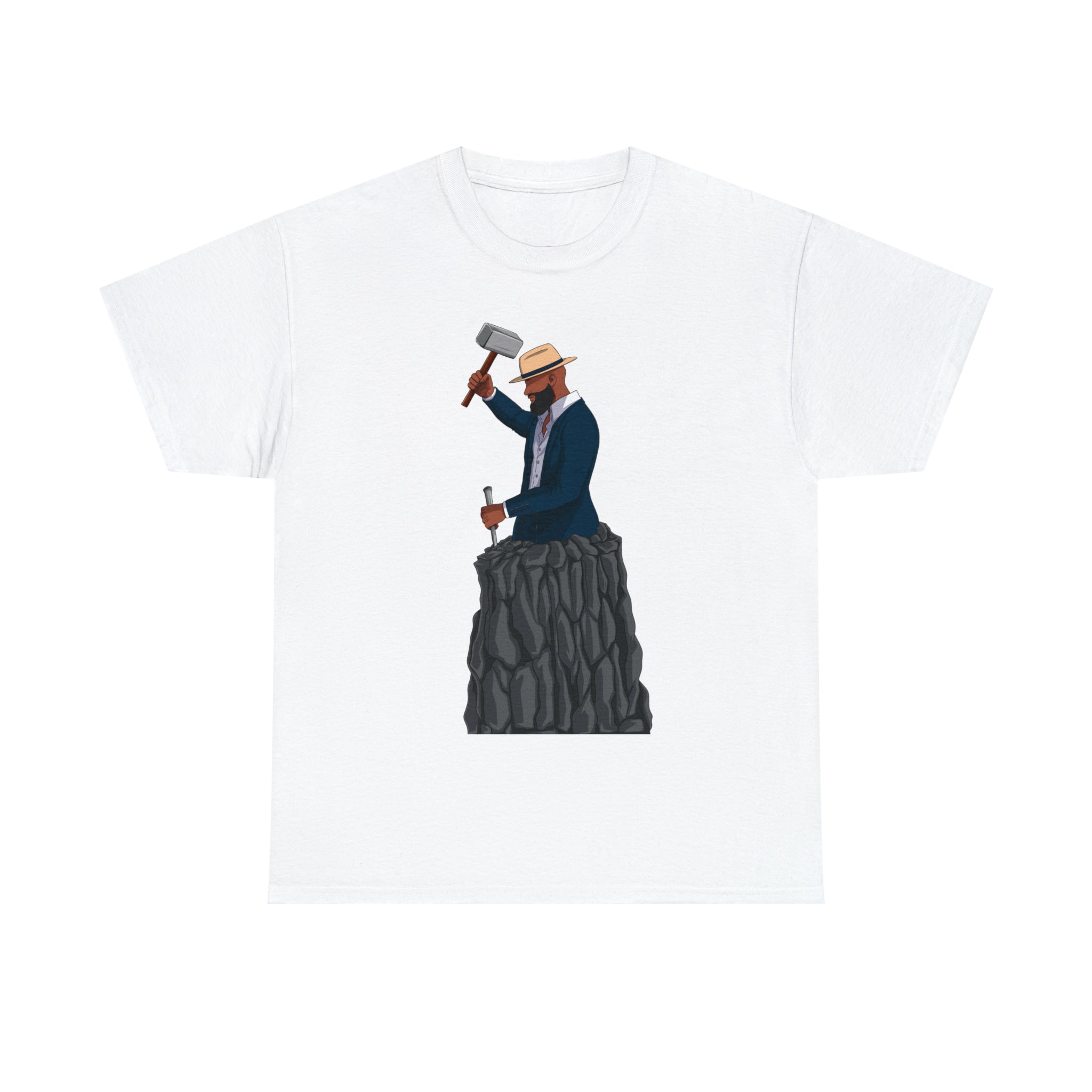 A person working hard to better his/herself - Heavy Cotton Self-Made T-shirt - Self-Made Man #7 - Breakthrough Collection