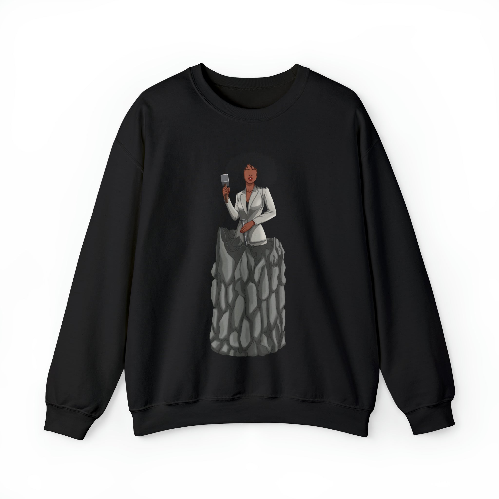 A person working hard to better his/herself - Self-Made Sweatshirt Heavy Blend™ Crewneck - woman #6 - Breakthrough Collection