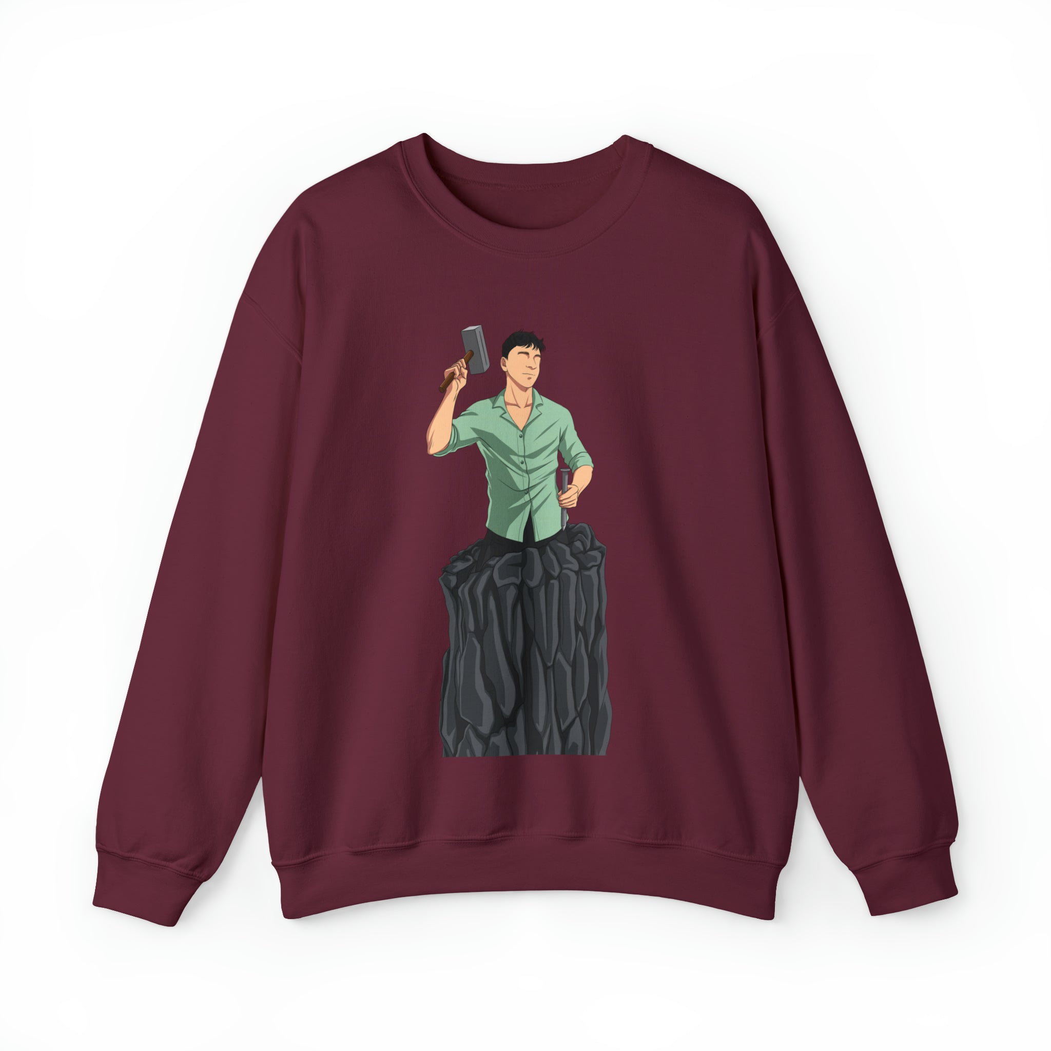 A person working hard to better his/herself - Heavy Blend™ Crewneck Sweatshirt - Man #15 - Breakthrough Collection