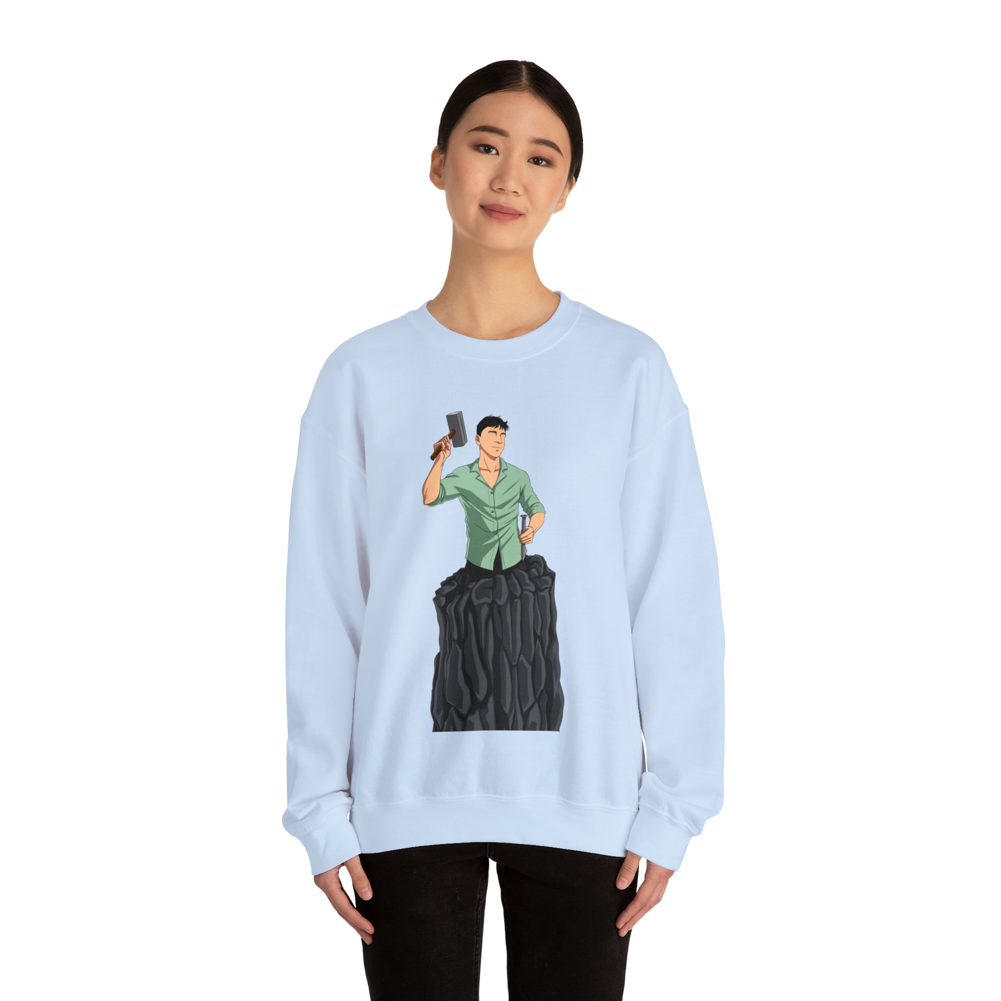 A person working hard to better his/herself - Heavy Blend™ Crewneck Sweatshirt - Man #15 - Breakthrough Collection