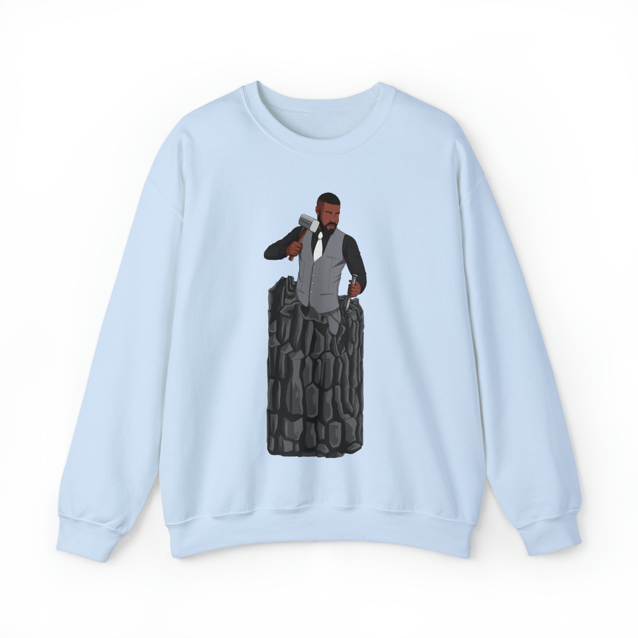A person working hard to better his/herself - Self-Made Sweatshirt Heavy Blend™ Crewneck - Man #6 - Breakthrough Collection