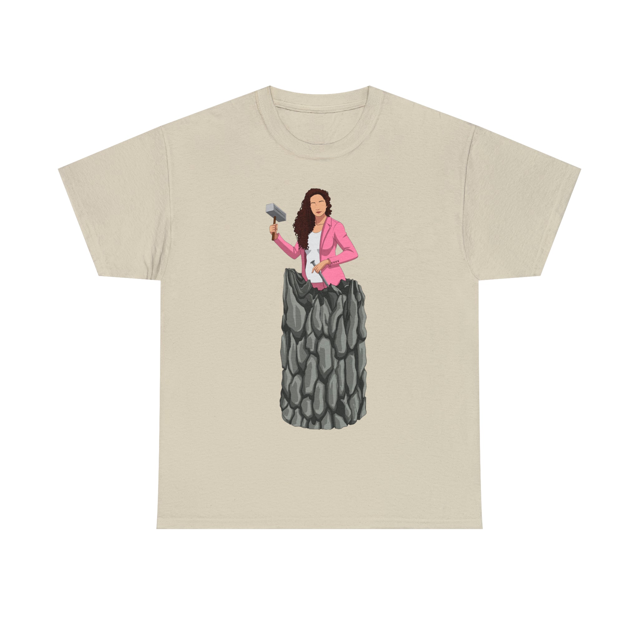 A person working hard to better his/herself - Heavy Cotton Self-Made T-shirt - self-made woman #13 - Breakthrough Collection