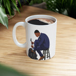 A person working hard to better his/herself - Ceramic Mug 11oz - Self-Made Man #11 - Breakthrough Collection