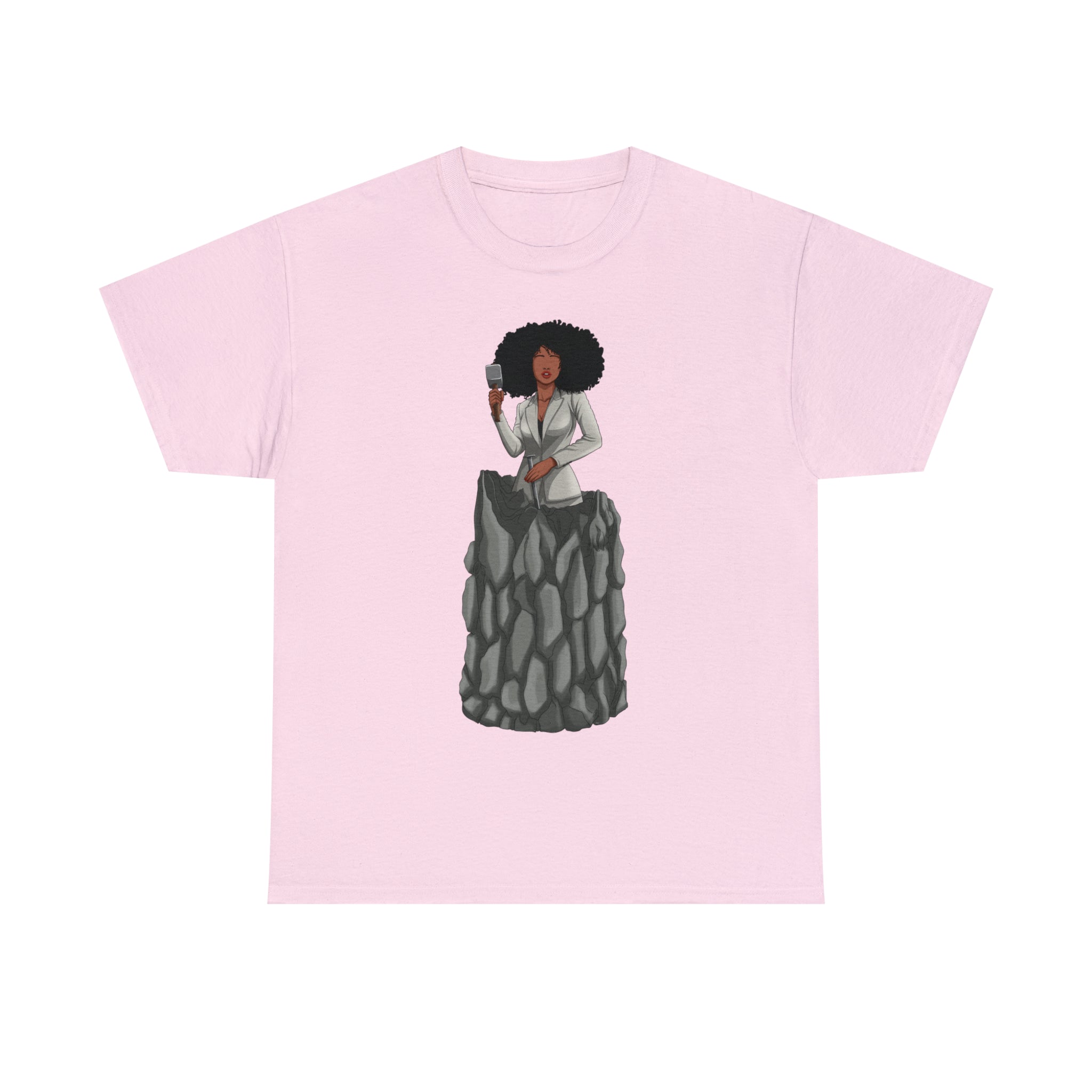 A person working hard to better his/herself - Heavy Cotton Self-Made T-shirt - self-made woman #6 - Breakthrough Collection